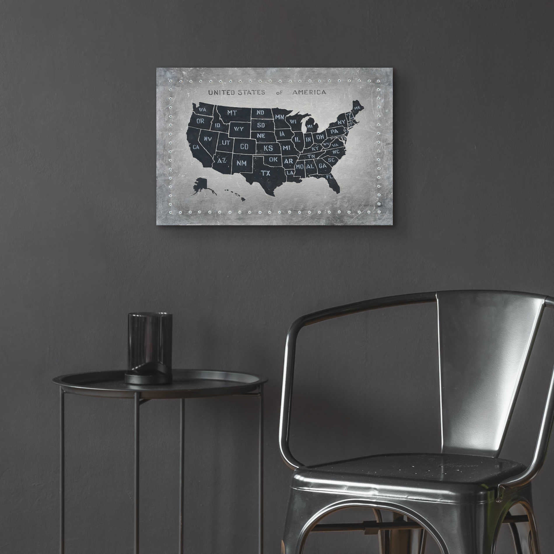 Epic Art 'Riveting USA Map' by James Wiens, Acrylic Glass Wall Art,24x16