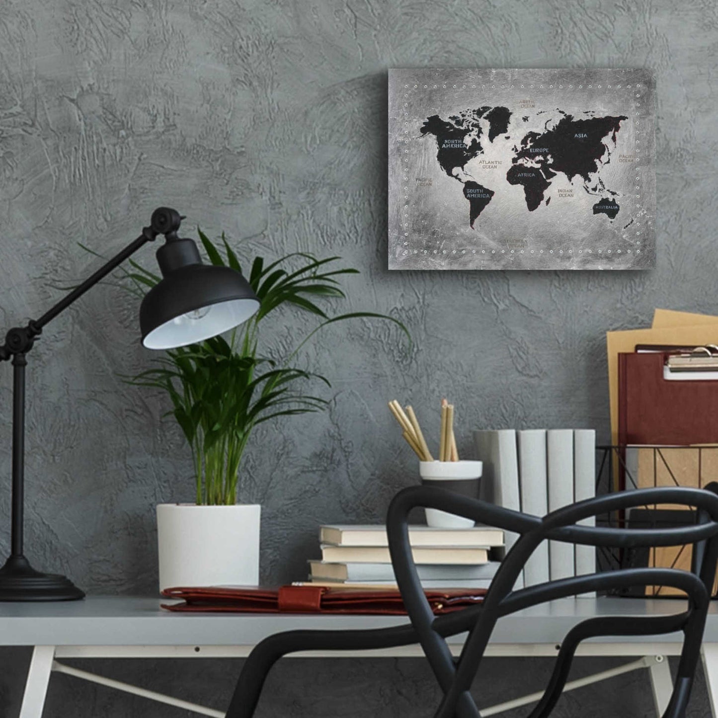 Epic Art 'Riveting World Map' by James Wiens, Acrylic Glass Wall Art,16x12