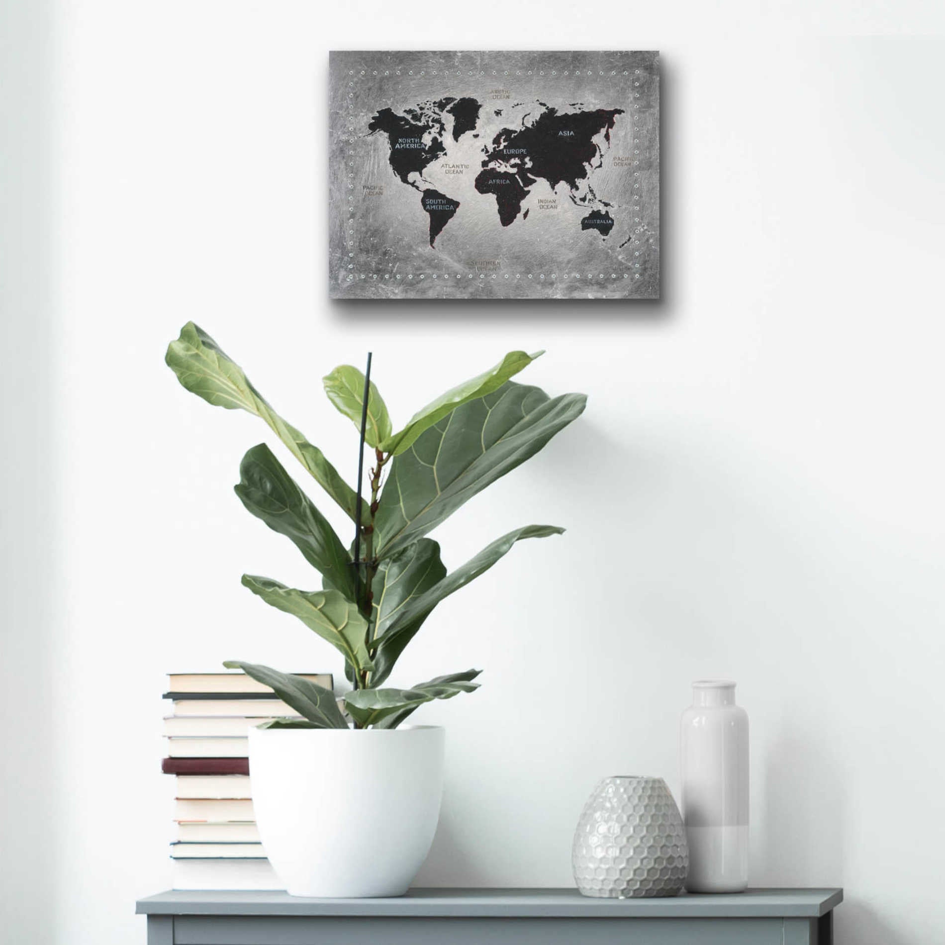 Epic Art 'Riveting World Map' by James Wiens, Acrylic Glass Wall Art,16x12