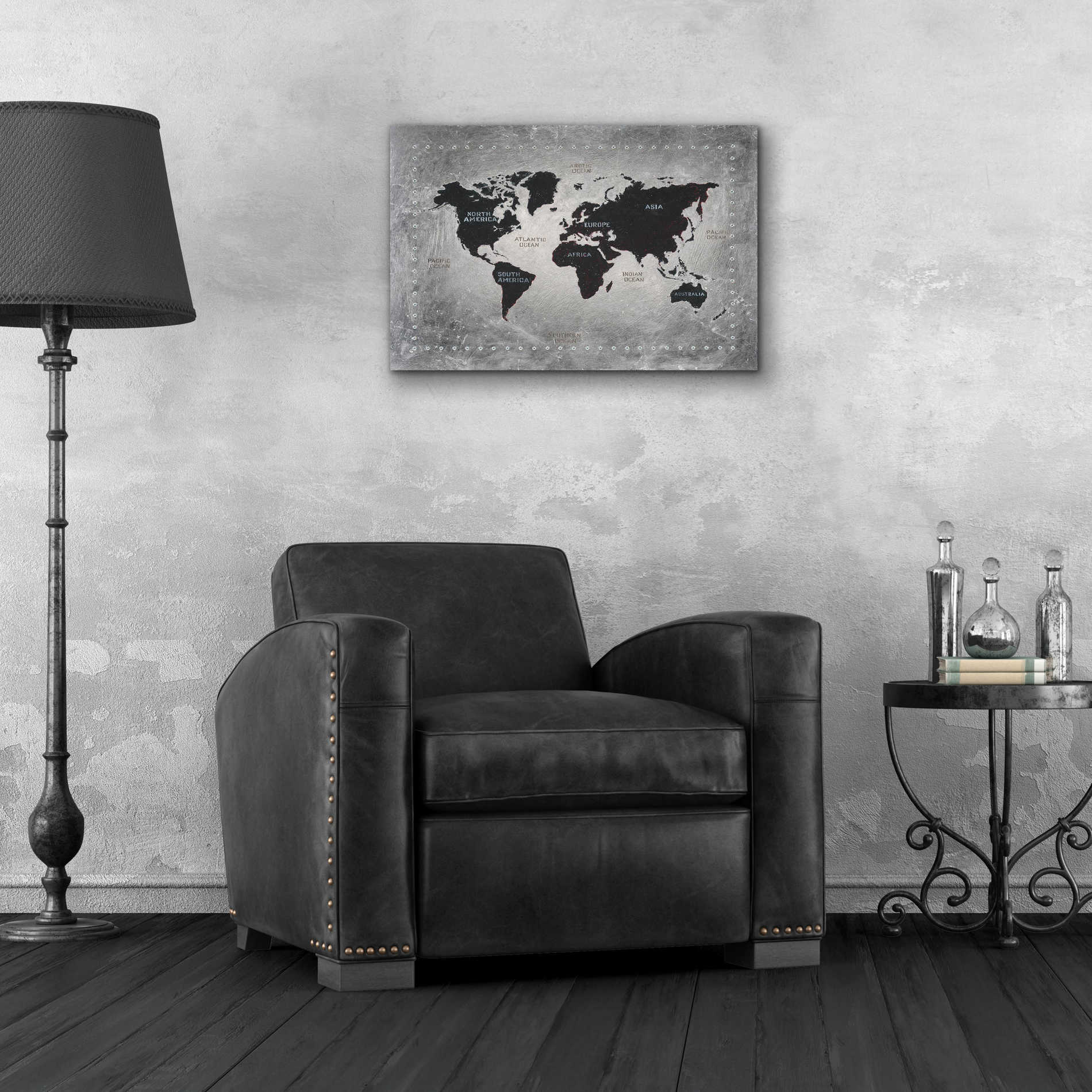 Epic Art 'Riveting World Map' by James Wiens, Acrylic Glass Wall Art,24x16