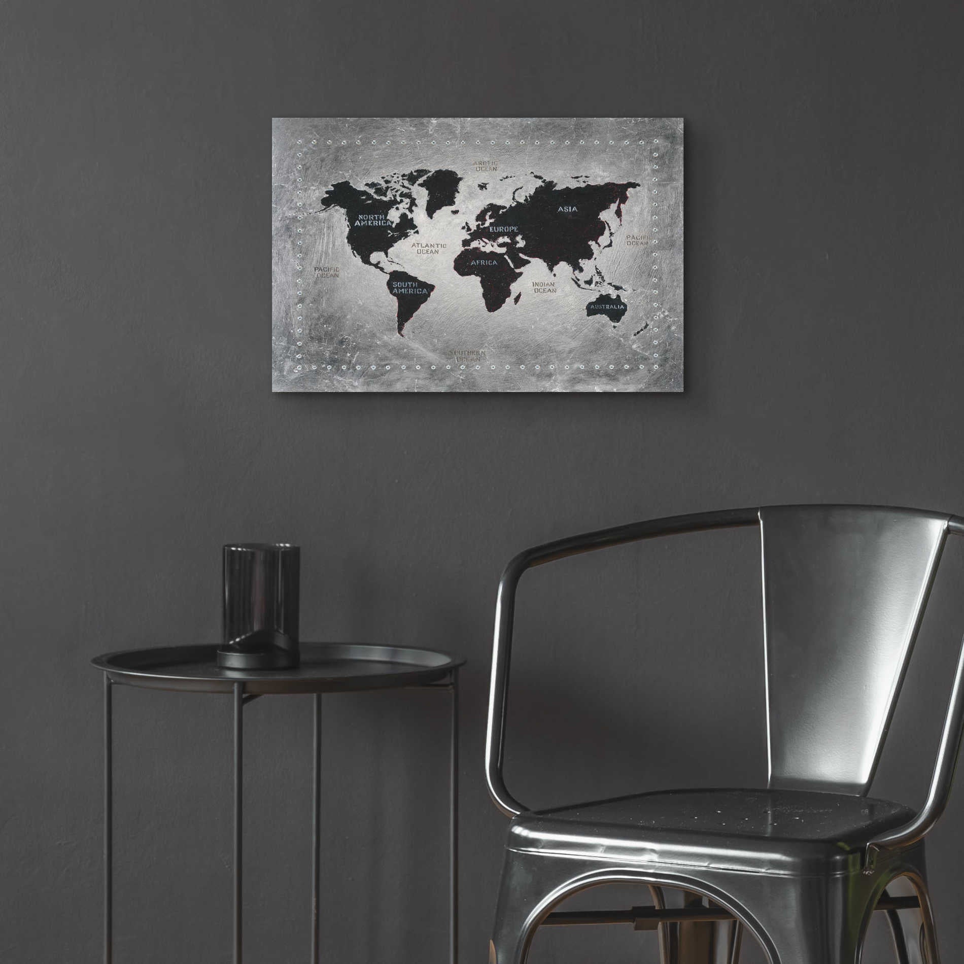 Epic Art 'Riveting World Map' by James Wiens, Acrylic Glass Wall Art,24x16