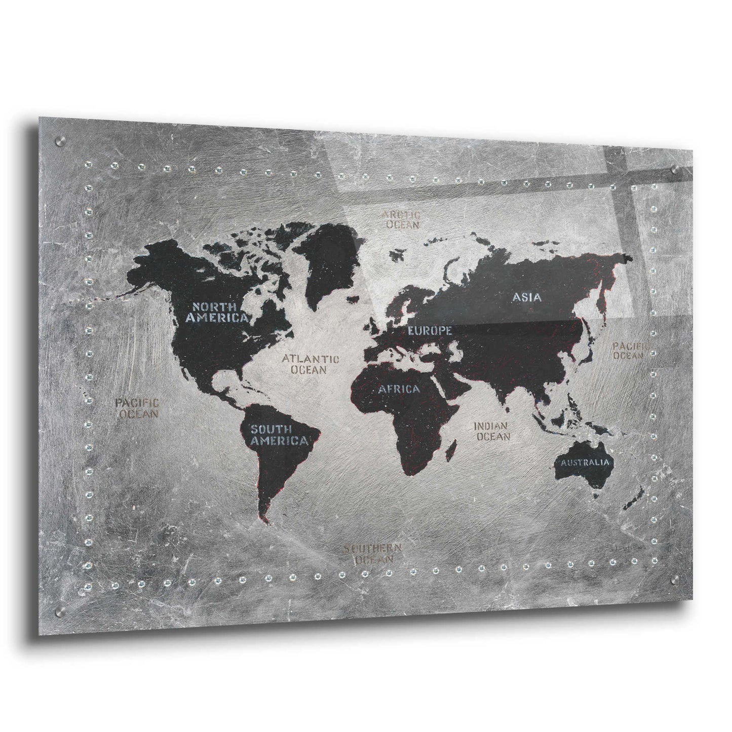 Epic Art 'Riveting World Map' by James Wiens, Acrylic Glass Wall Art,36x24