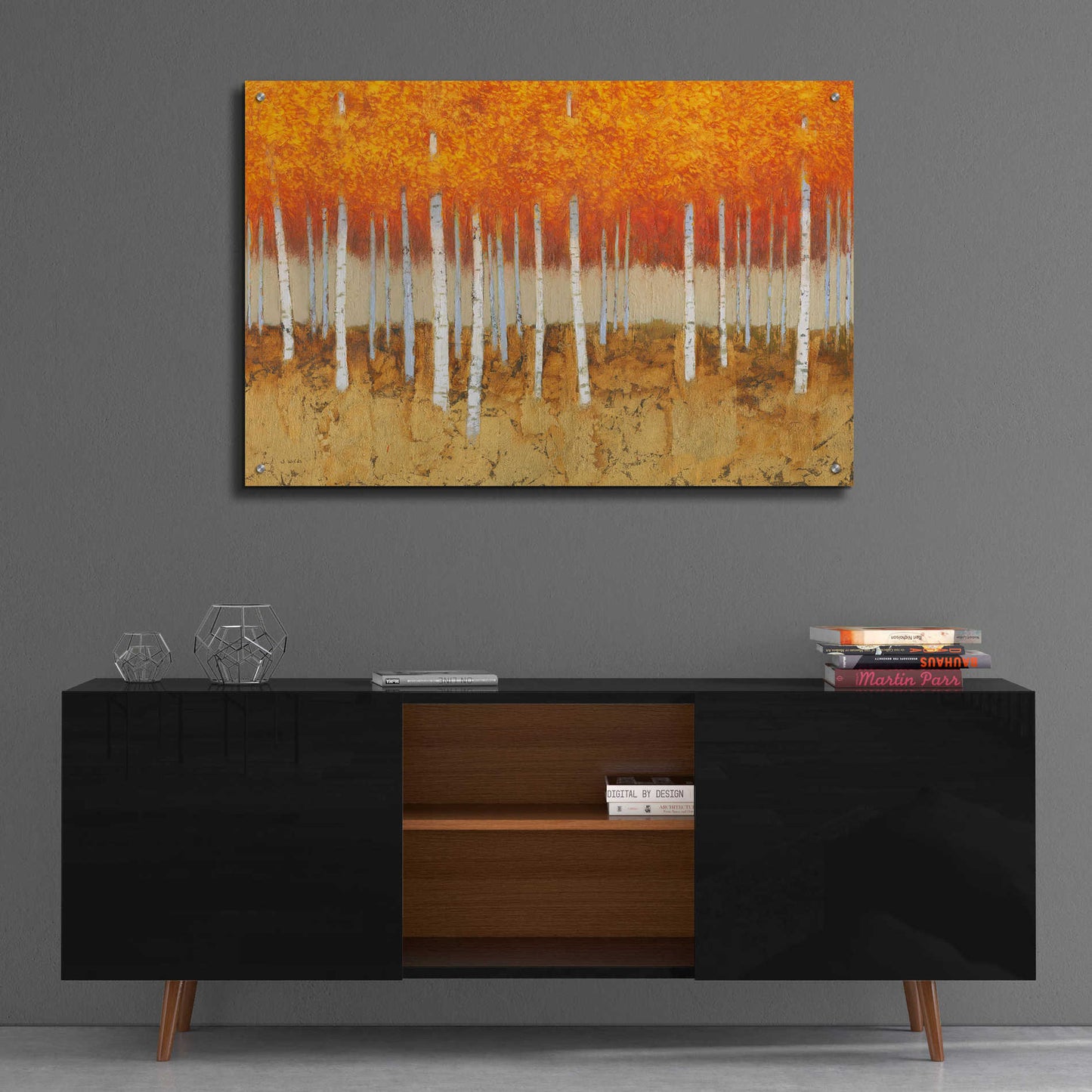 Epic Art 'Autumn Birches' by James Wiens, Acrylic Glass Wall Art,36x24