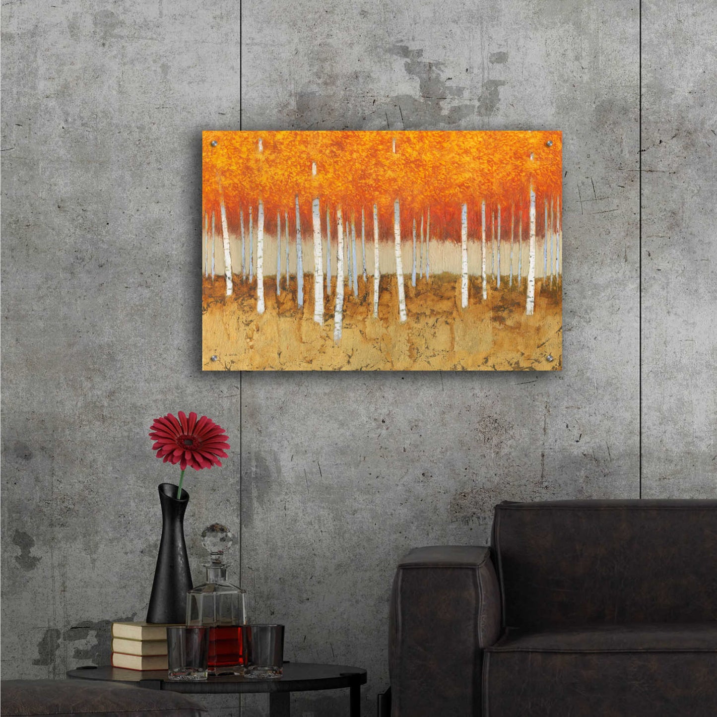 Epic Art 'Autumn Birches' by James Wiens, Acrylic Glass Wall Art,36x24