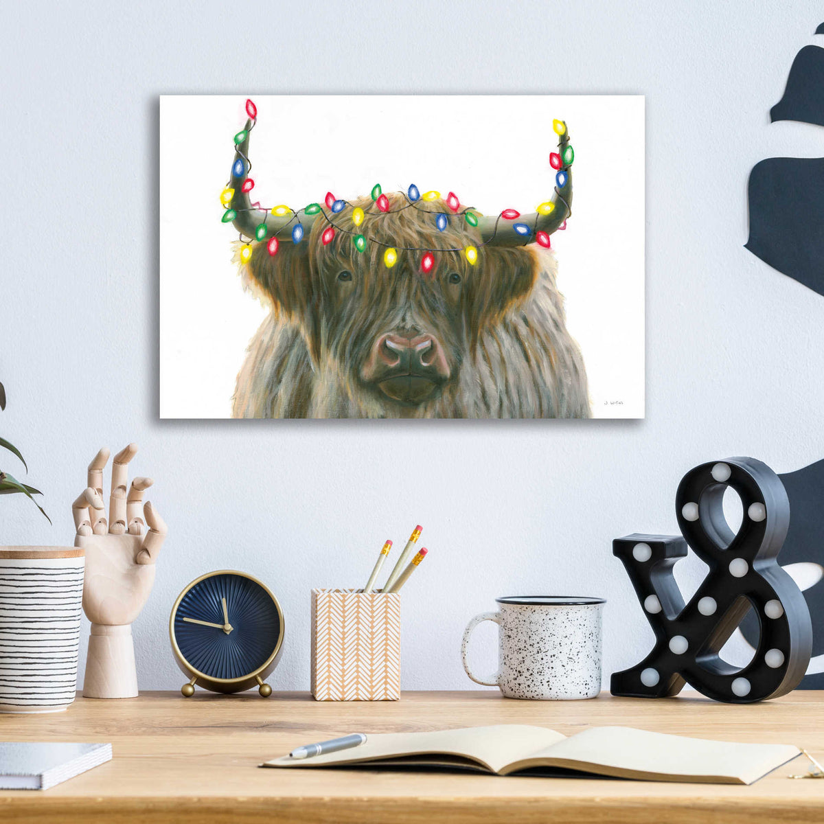 Epic Art 'Holiday Highlander' by James Wiens, Acrylic Glass Wall Art,16x12