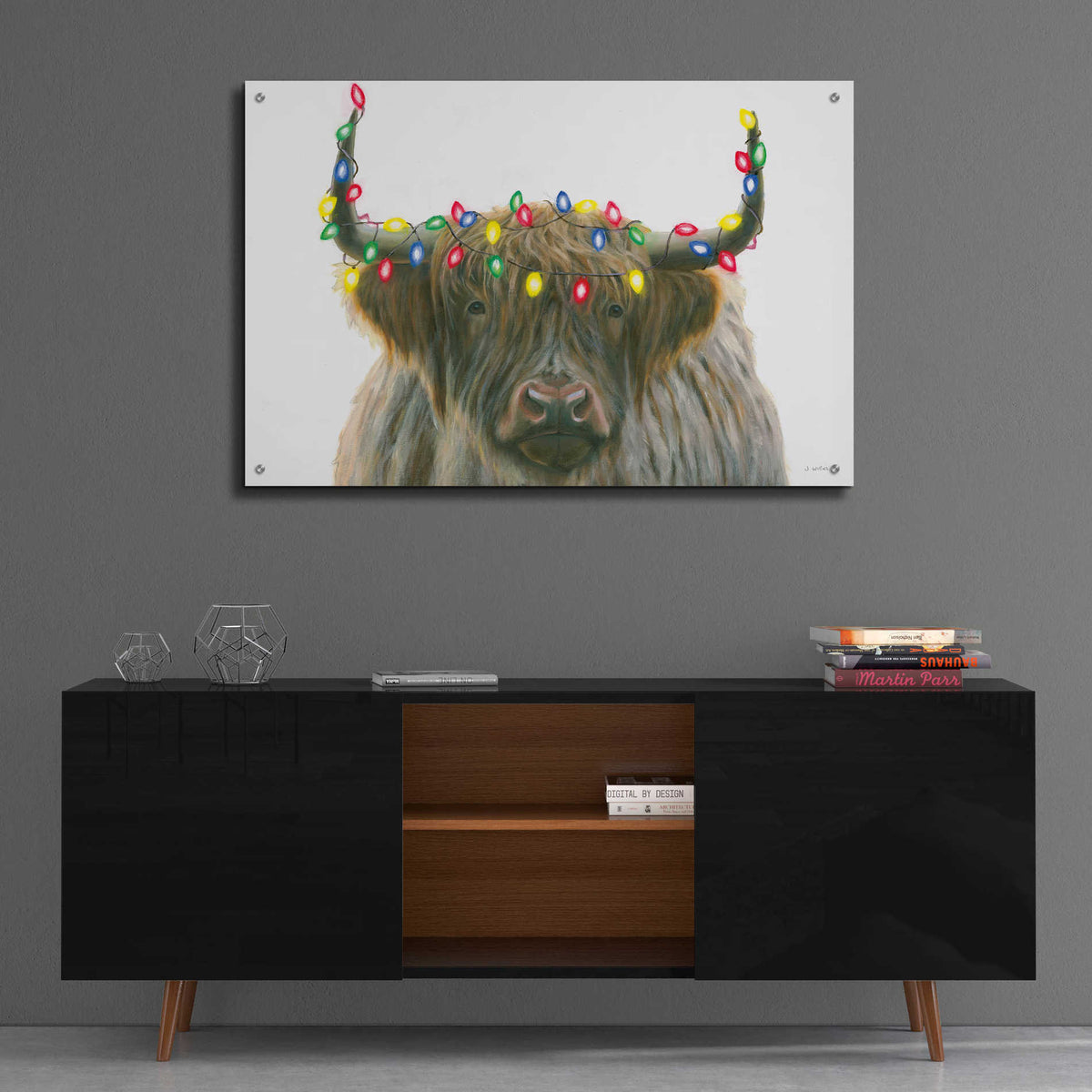 Epic Art 'Holiday Highlander' by James Wiens, Acrylic Glass Wall Art,36x24