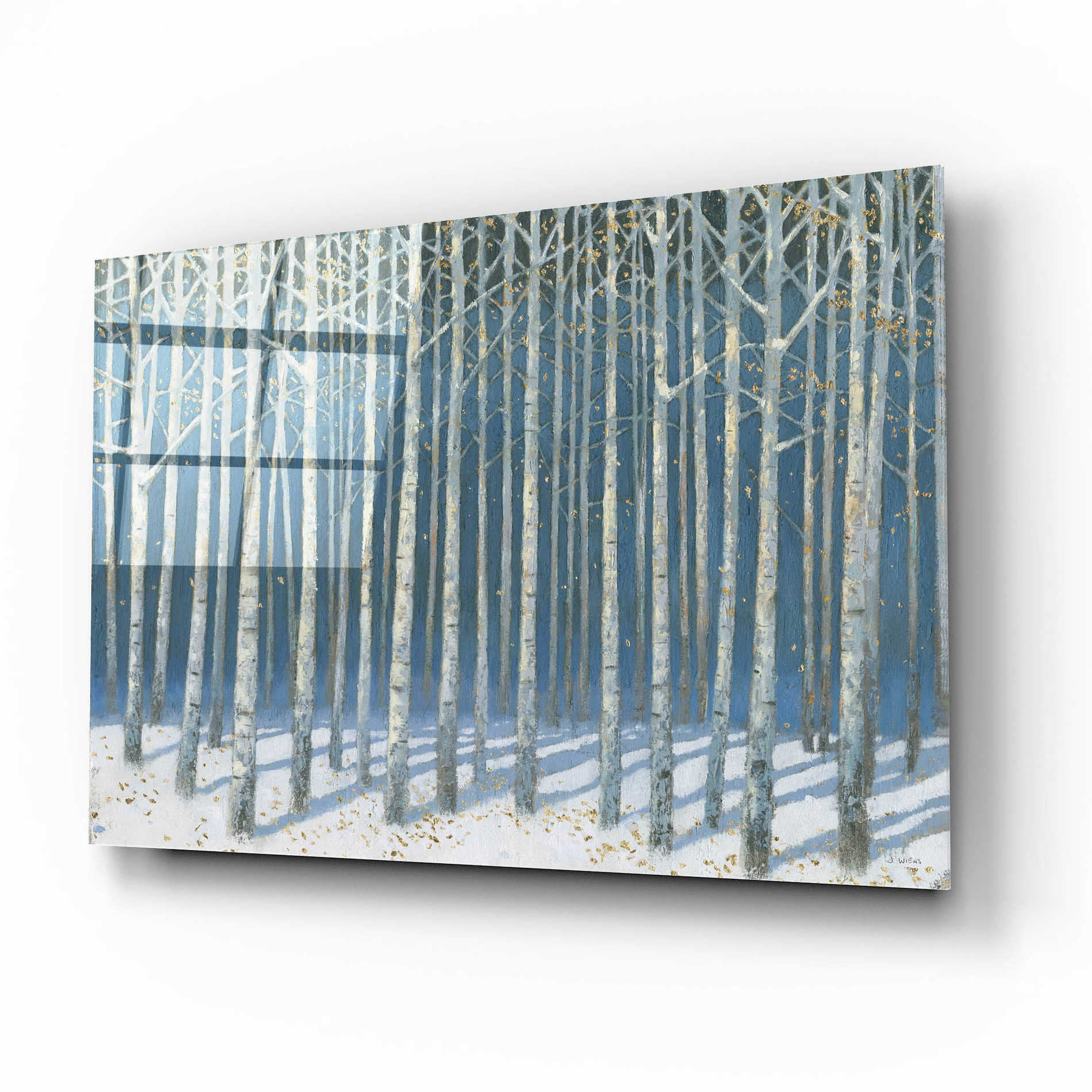 Epic Art 'Shimmering Birches' by James Wiens, Acrylic Glass Wall Art,16x12