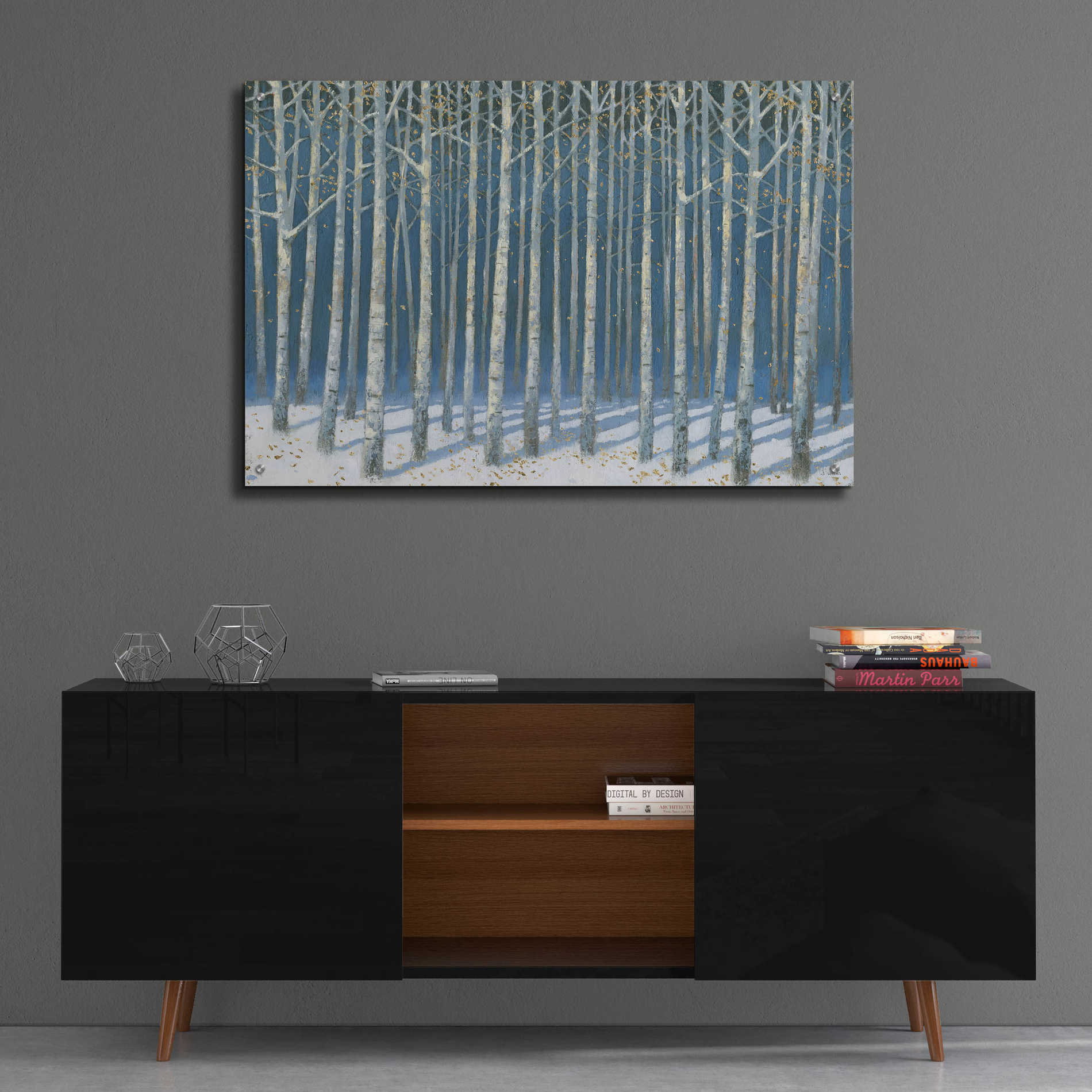 Epic Art 'Shimmering Birches' by James Wiens, Acrylic Glass Wall Art,36x24