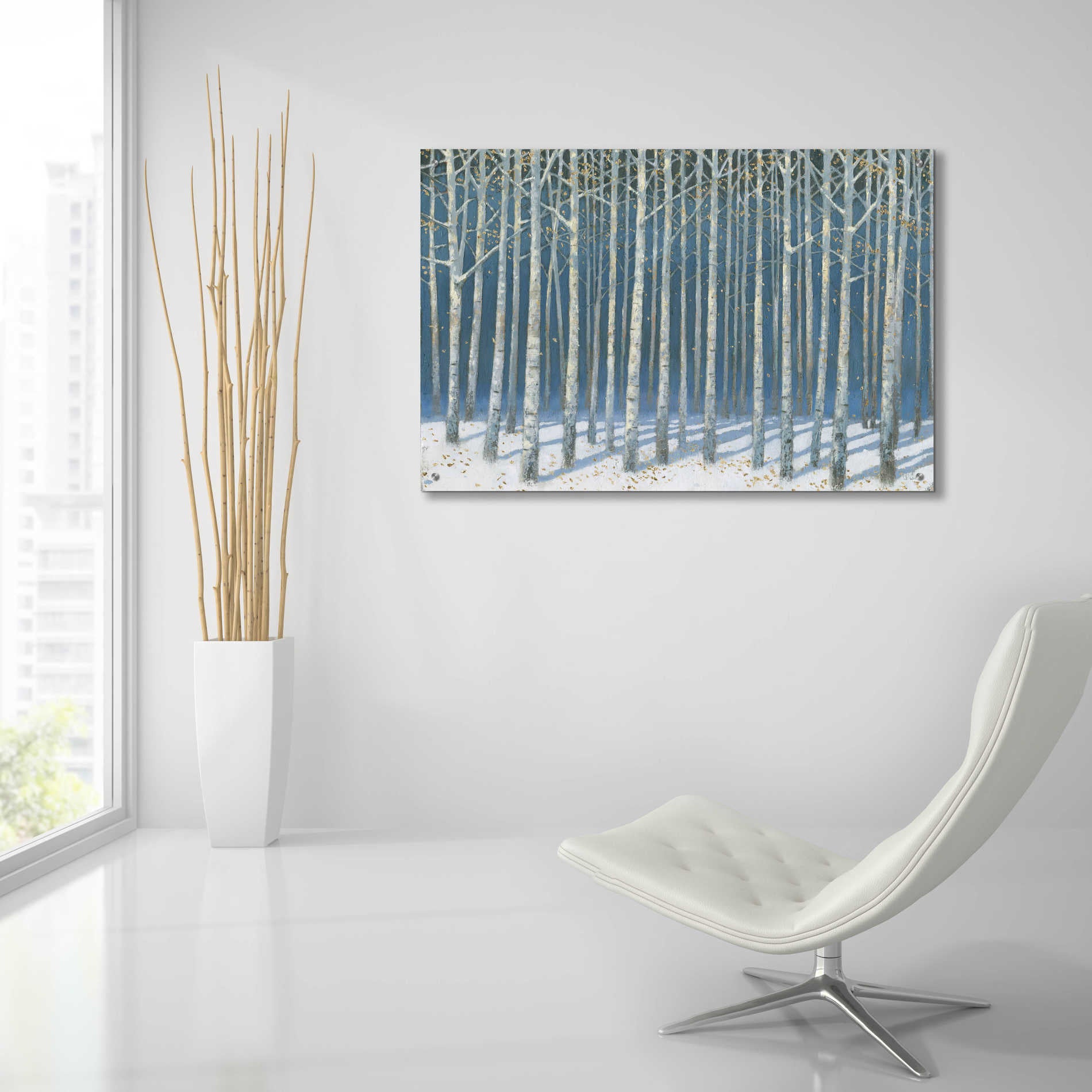 Epic Art 'Shimmering Birches' by James Wiens, Acrylic Glass Wall Art,36x24