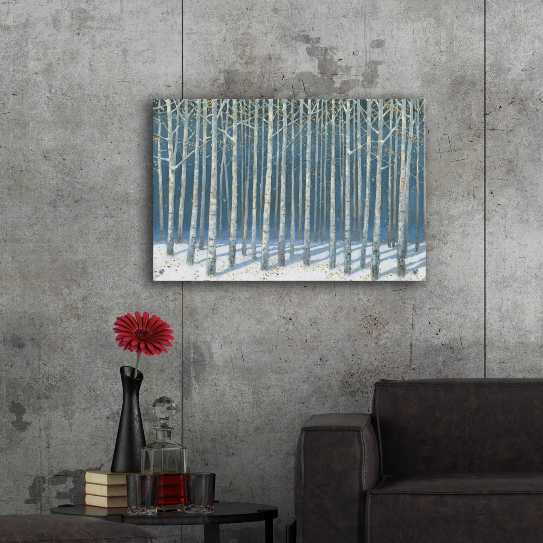 Epic Art 'Shimmering Birches' by James Wiens, Acrylic Glass Wall Art,36x24