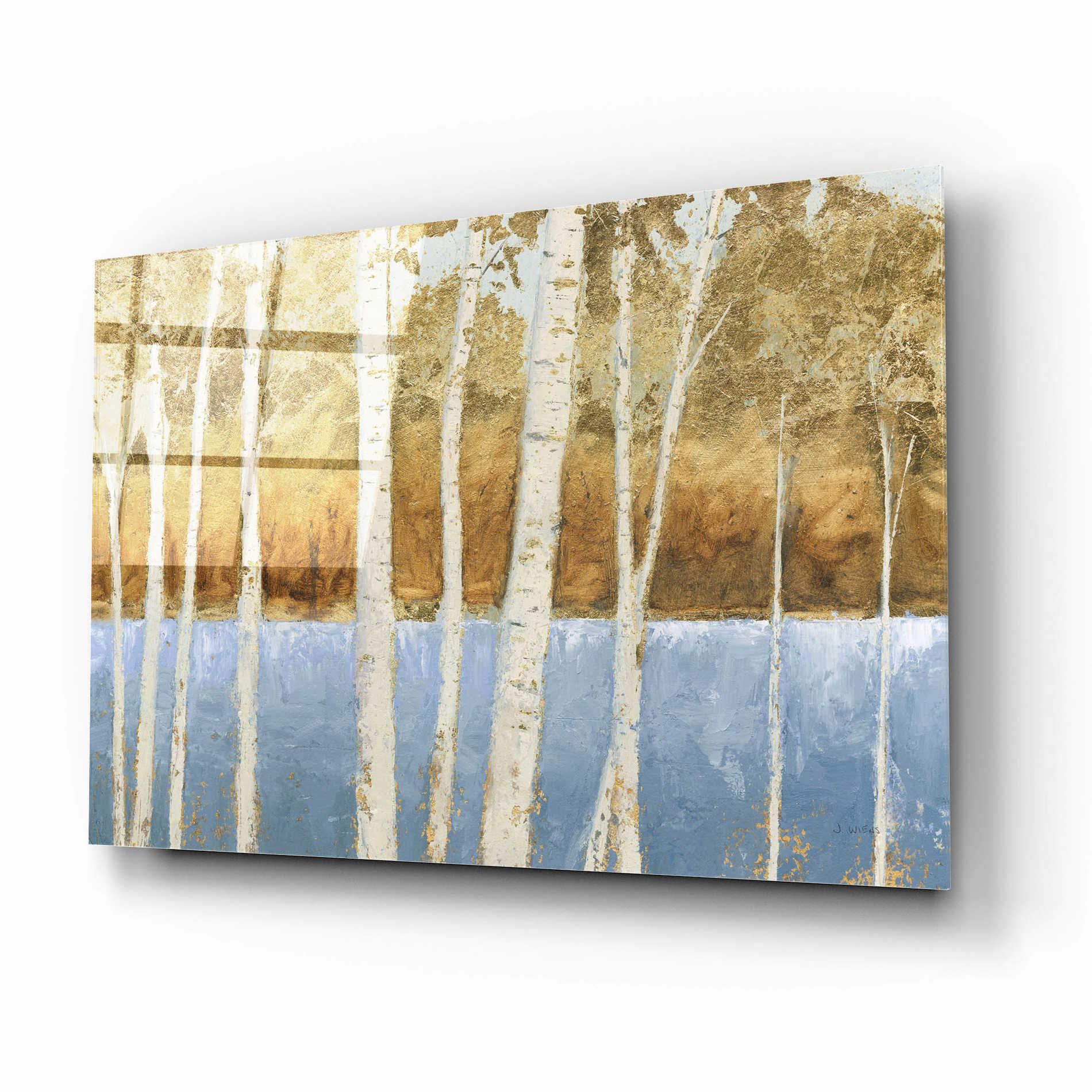 Epic Art 'Lakeside Birches' by James Wiens, Acrylic Glass Wall Art,16x12