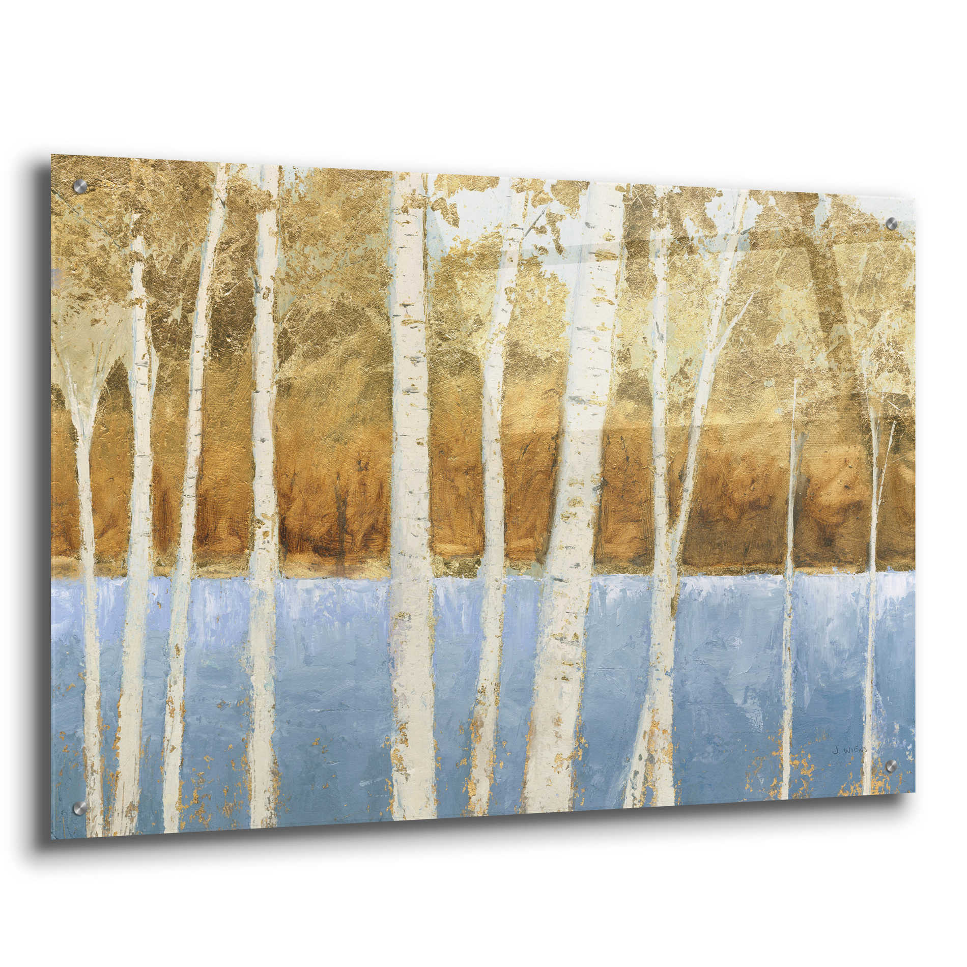 Epic Art 'Lakeside Birches' by James Wiens, Acrylic Glass Wall Art,36x24