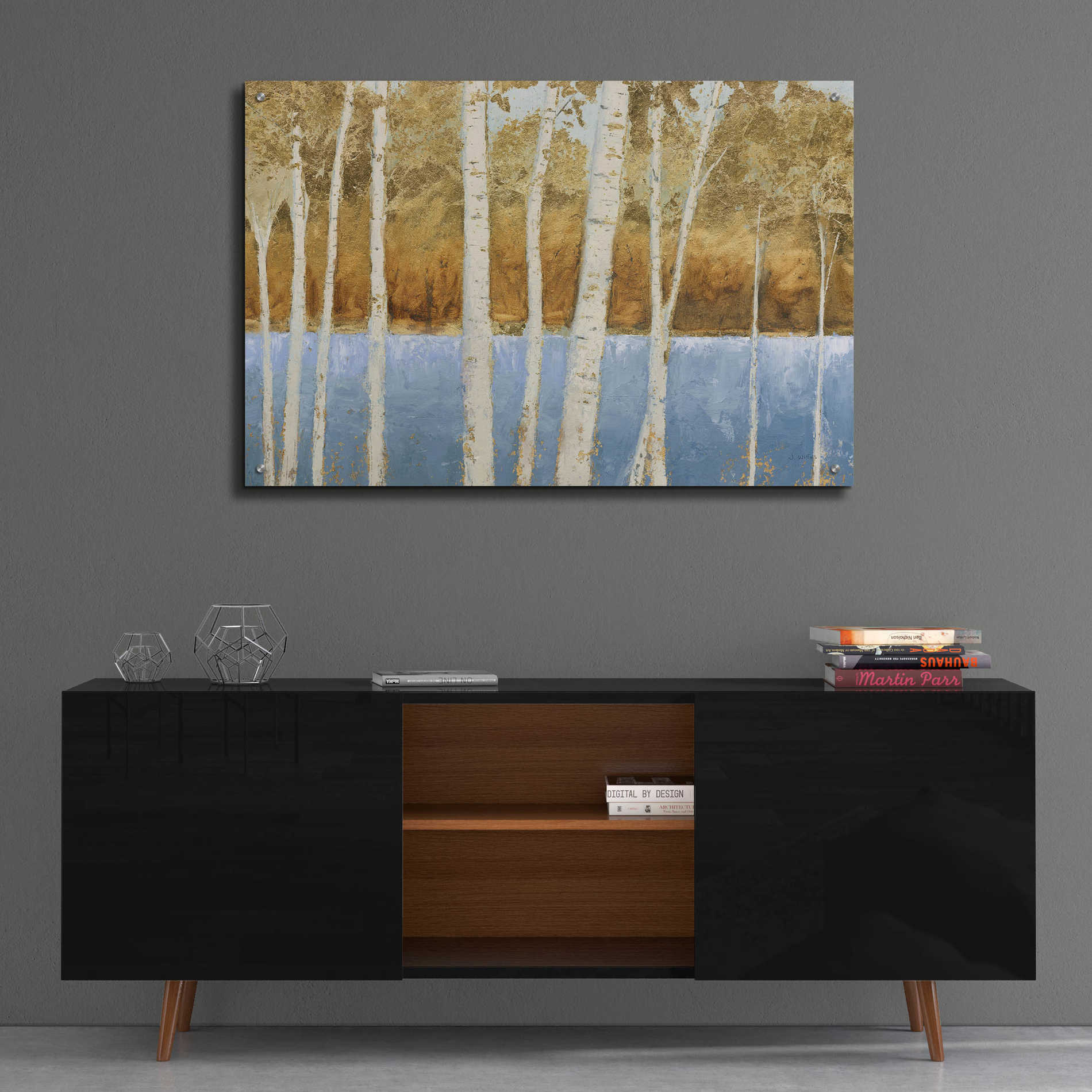 Epic Art 'Lakeside Birches' by James Wiens, Acrylic Glass Wall Art,36x24