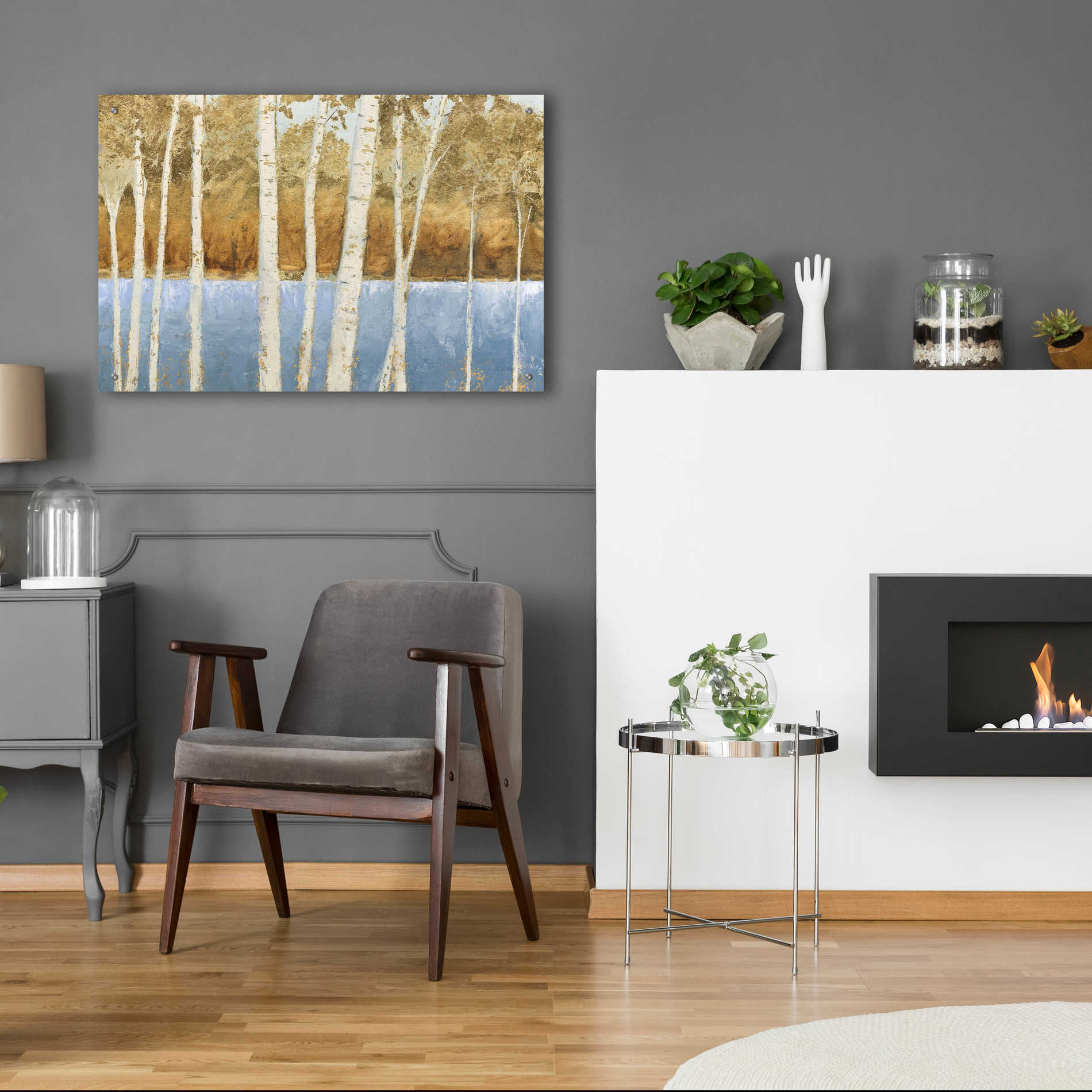 Epic Art 'Lakeside Birches' by James Wiens, Acrylic Glass Wall Art,36x24