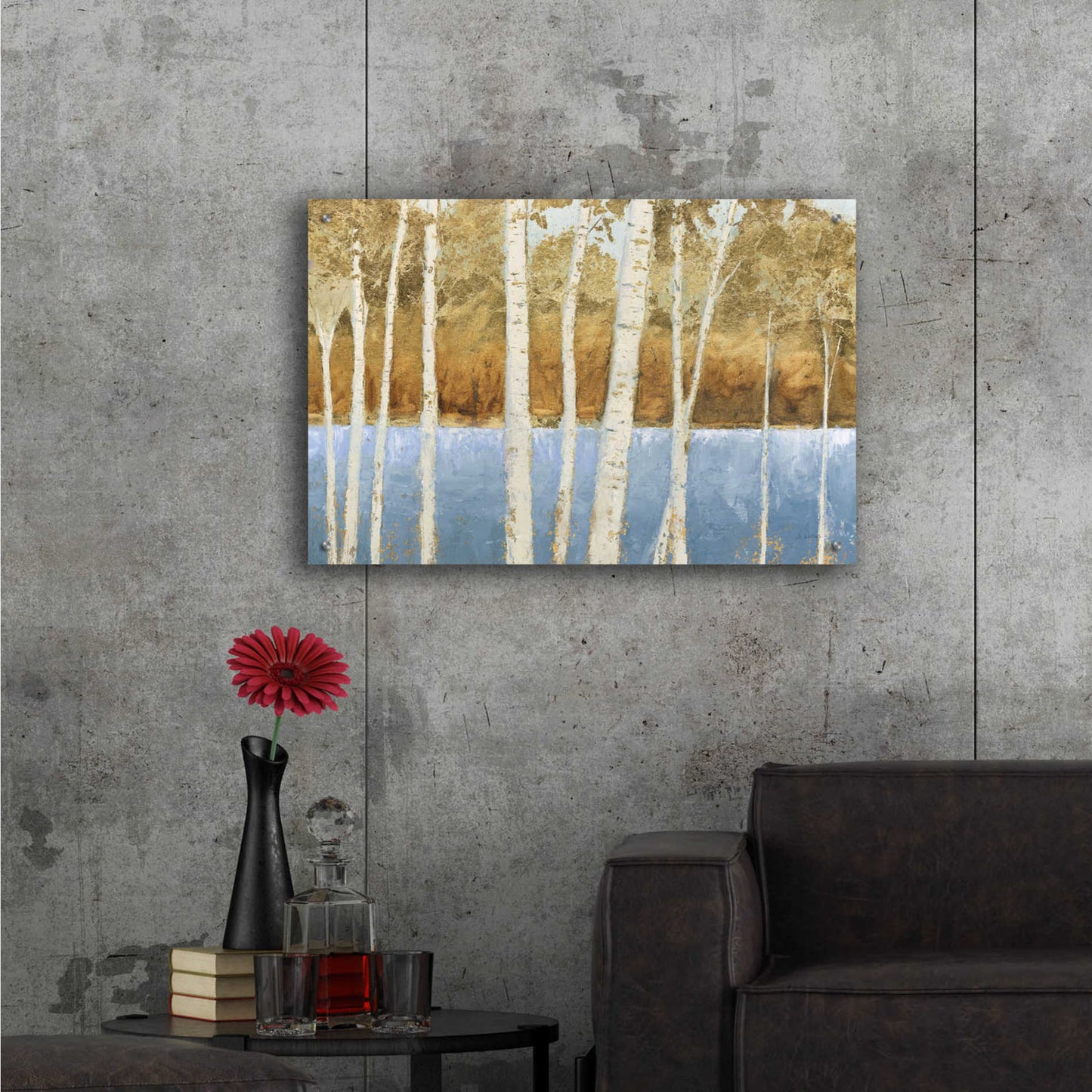 Epic Art 'Lakeside Birches' by James Wiens, Acrylic Glass Wall Art,36x24