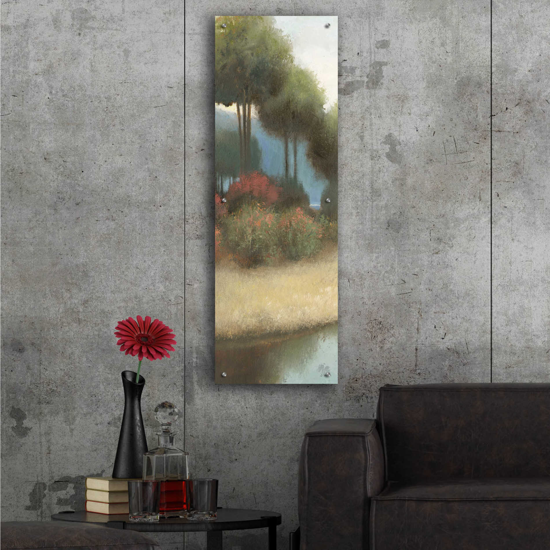 Epic Art 'By the Waterways Portrait I' by James Wiens, Acrylic Glass Wall Art,16x48