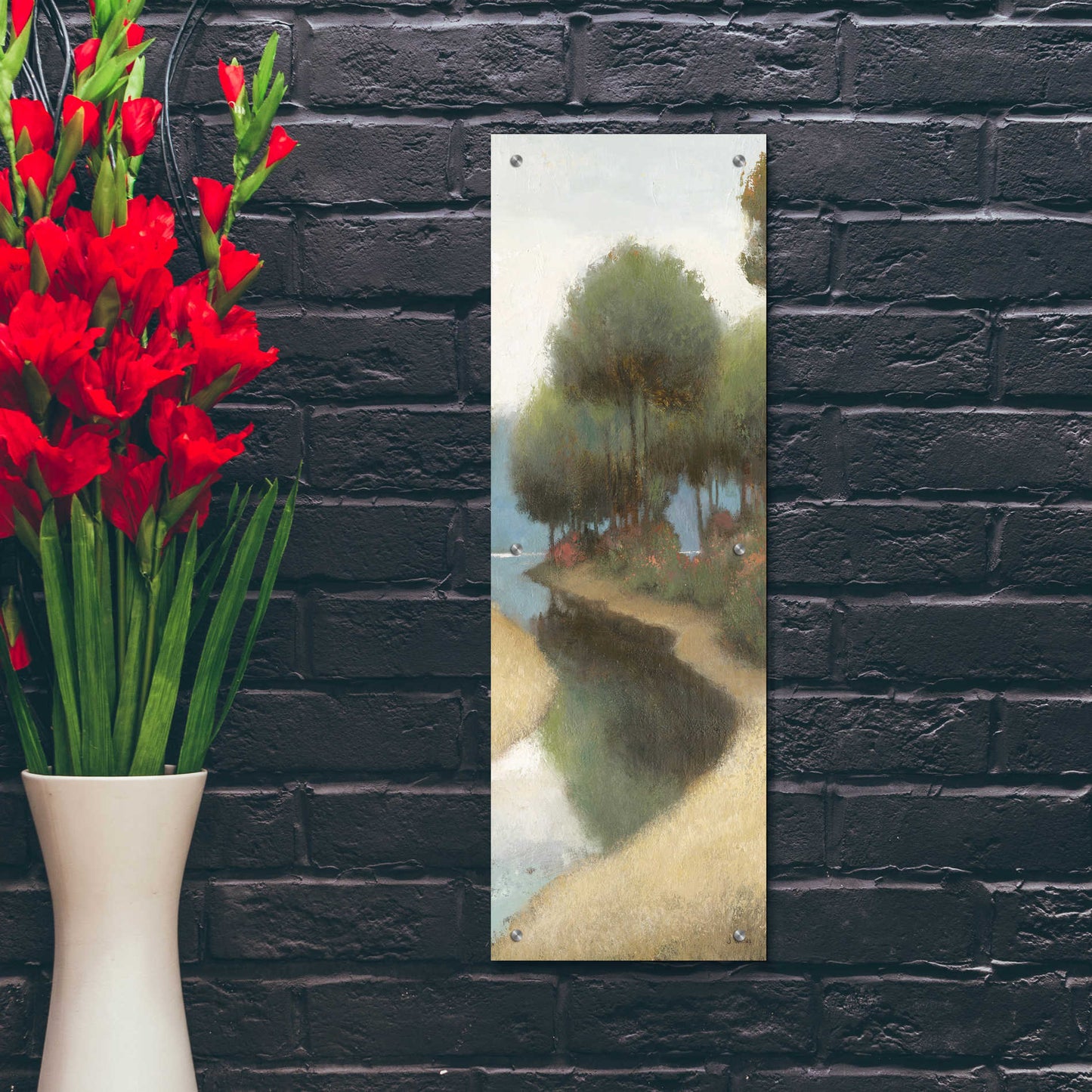 Epic Art 'By the Waterways Portrait II' by James Wiens, Acrylic Glass Wall Art,12x36