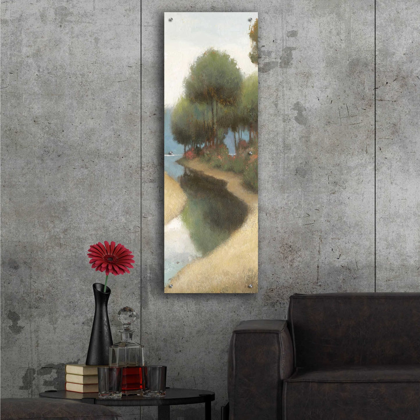 Epic Art 'By the Waterways Portrait II' by James Wiens, Acrylic Glass Wall Art,16x48