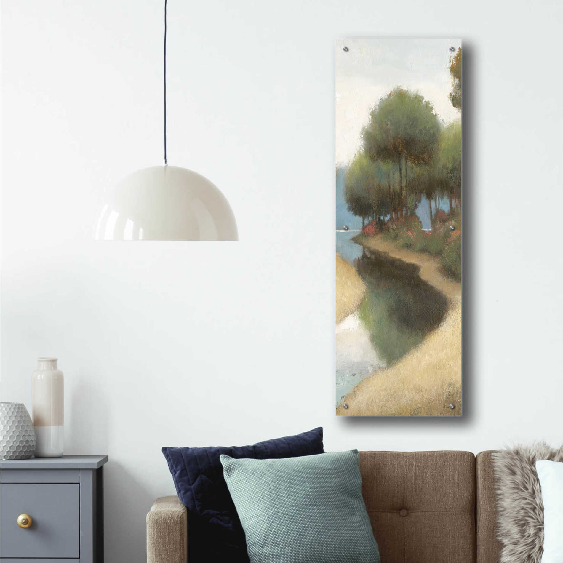 Epic Art 'By the Waterways Portrait II' by James Wiens, Acrylic Glass Wall Art,16x48