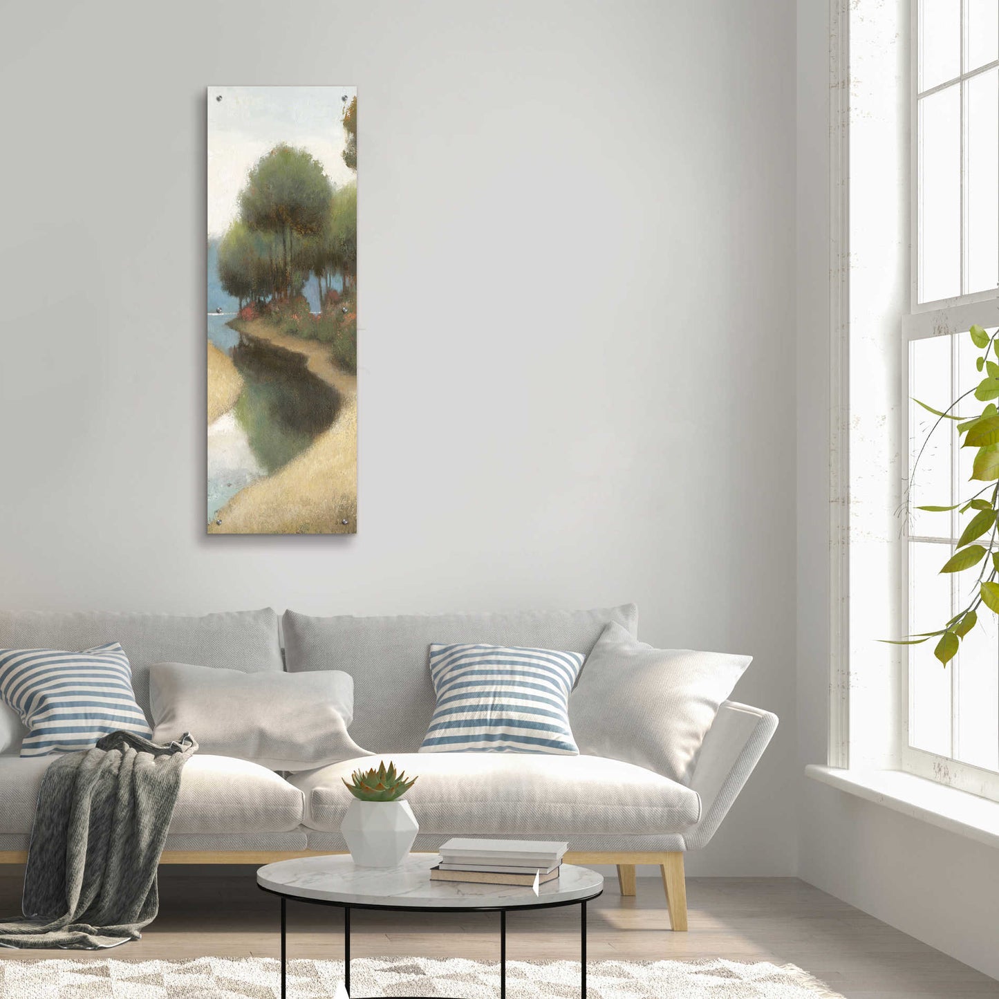 Epic Art 'By the Waterways Portrait II' by James Wiens, Acrylic Glass Wall Art,16x48