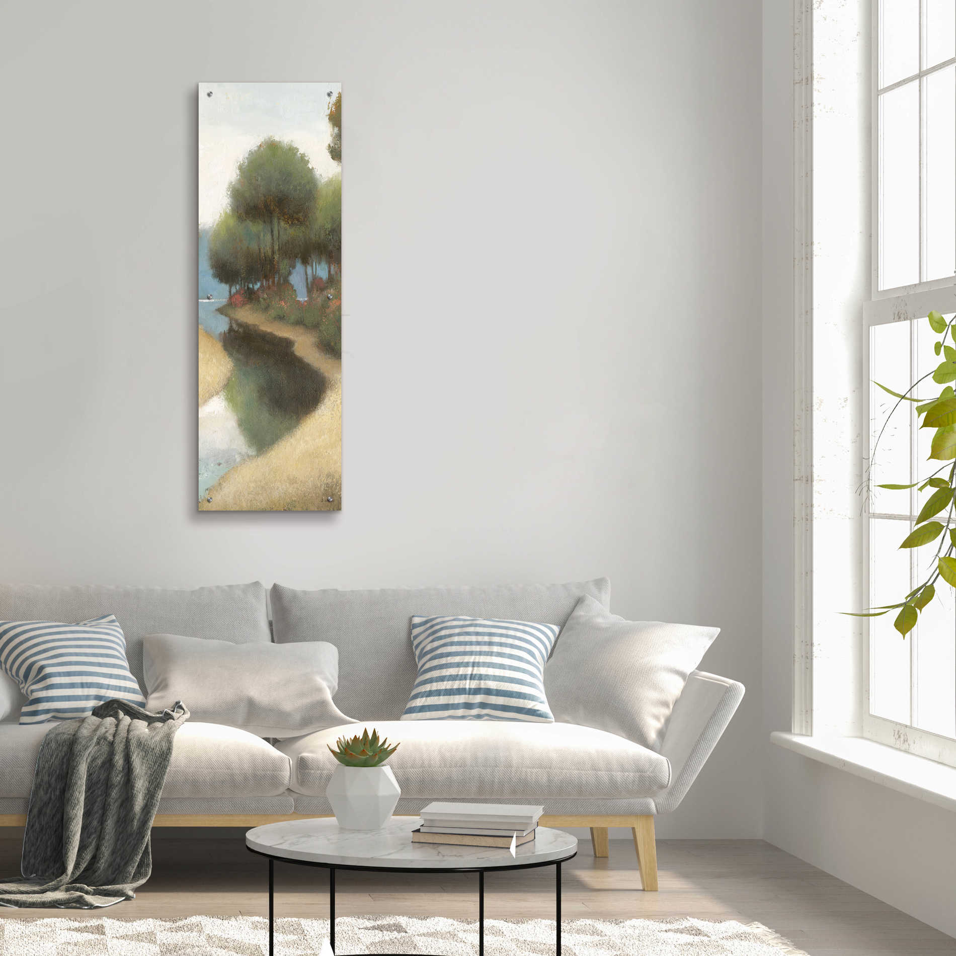 Epic Art 'By the Waterways Portrait II' by James Wiens, Acrylic Glass Wall Art,16x48