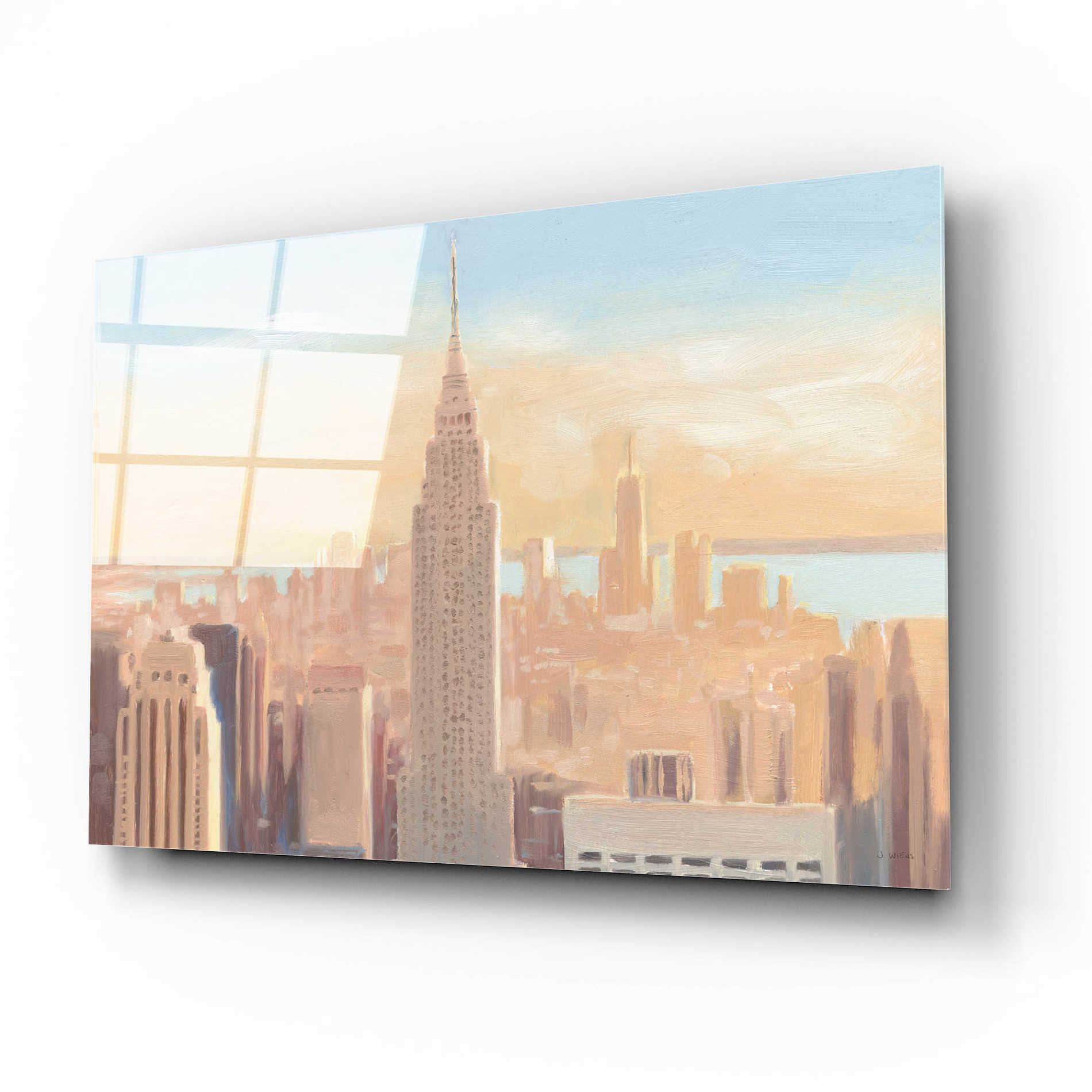 Epic Art 'Manhattan Dawn' by James Wiens, Acrylic Glass Wall Art,16x12