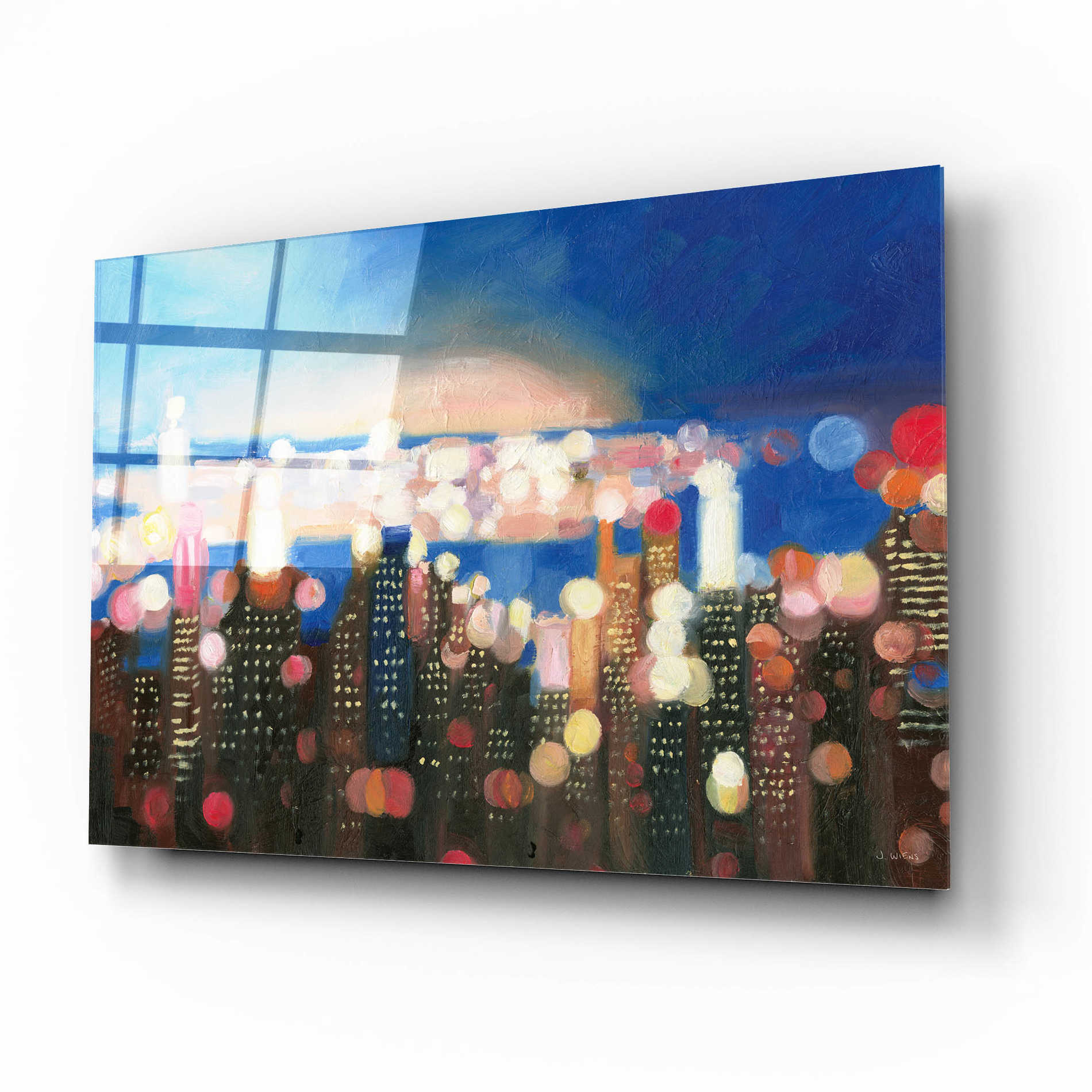 Epic Art 'City Lights' by James Wiens, Acrylic Glass Wall Art,16x12