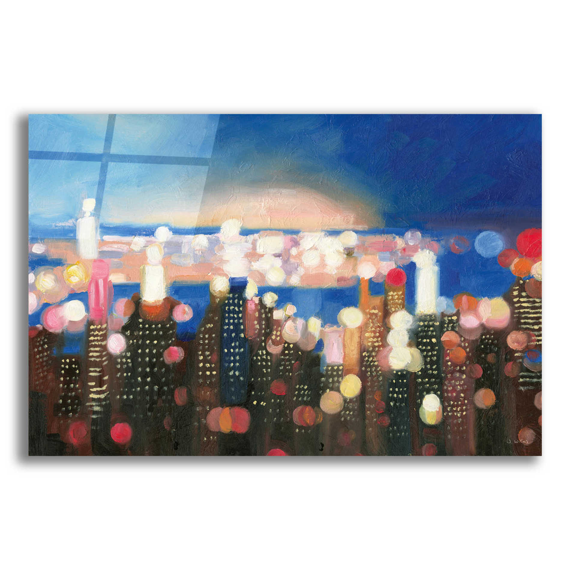 Epic Art 'City Lights' by James Wiens, Acrylic Glass Wall Art,18x12x1.1x0,26x18x1.1x0,40x26x1.74x0,60x40x1.74x0
