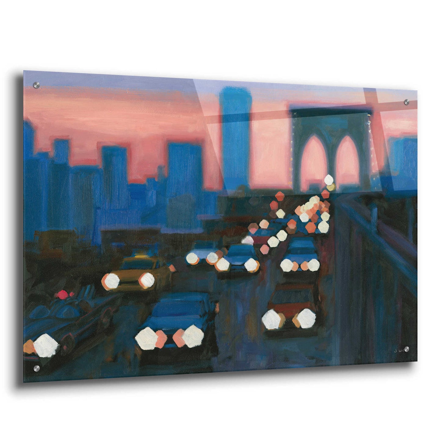 Epic Art 'Brooklyn Bridge Evening' by James Wiens, Acrylic Glass Wall Art,36x24