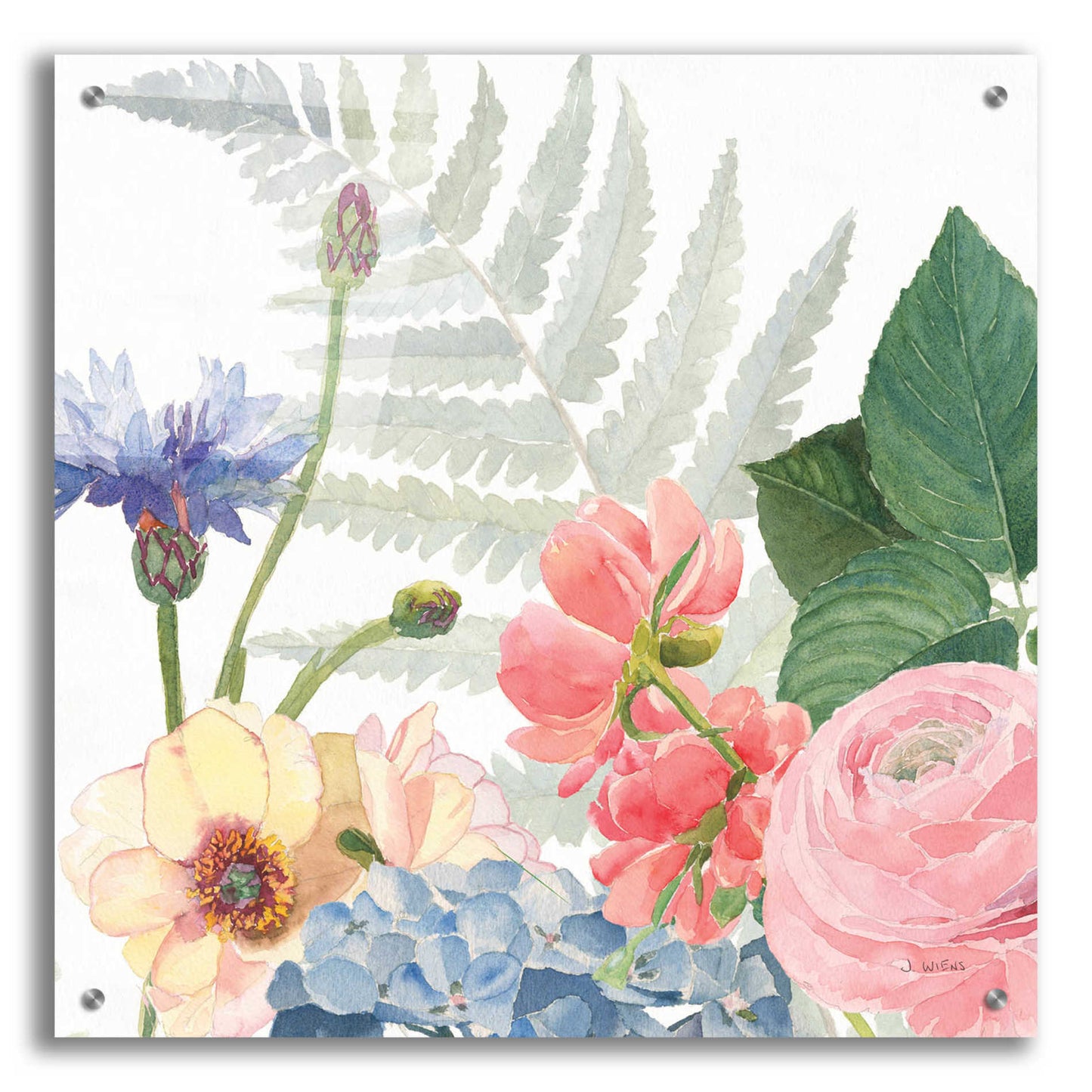 Epic Art 'Boho Bouquet  IX' by James Wiens, Acrylic Glass Wall Art,24x24