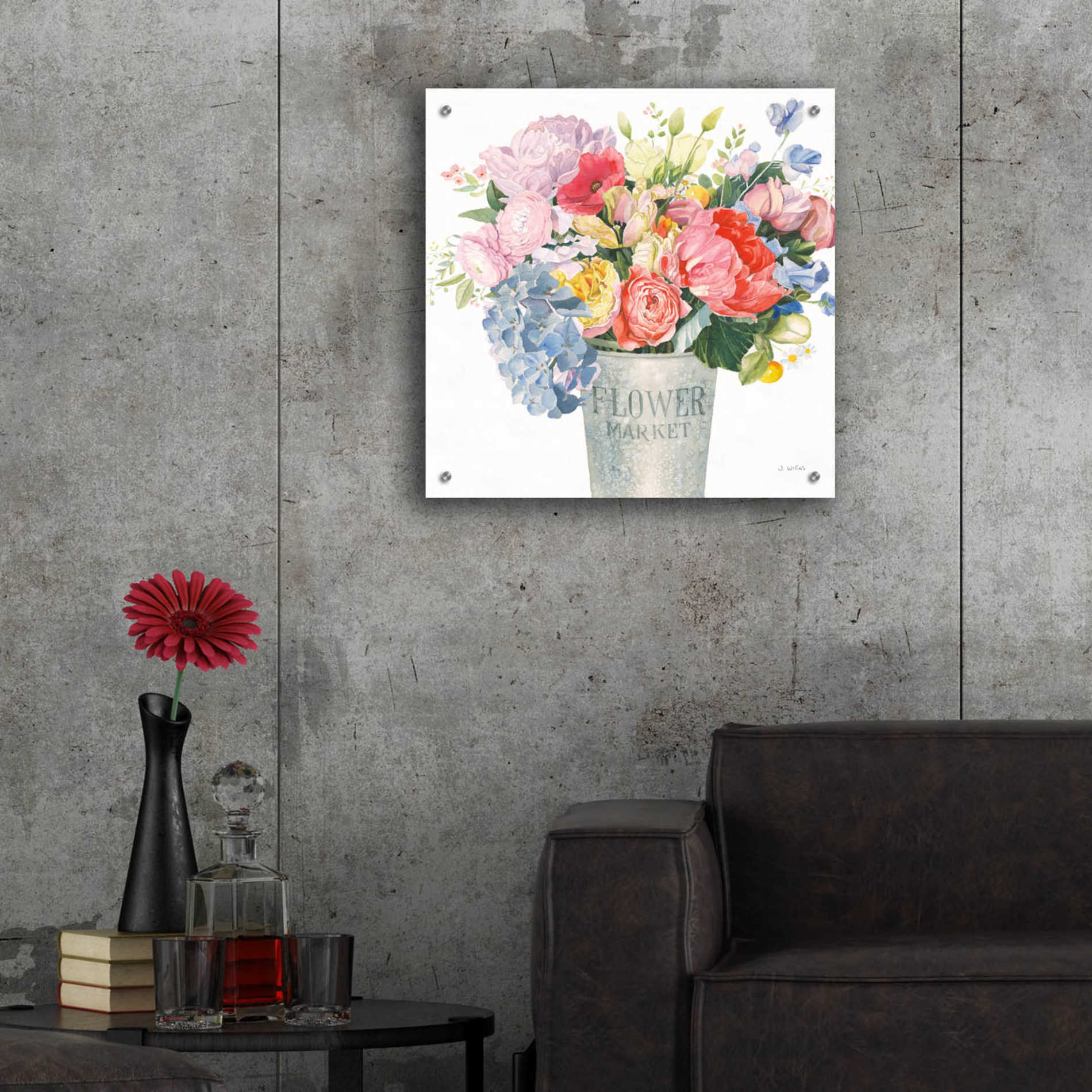 Epic Art 'Boho Bouquet XVII' by James Wiens, Acrylic Glass Wall Art,24x24