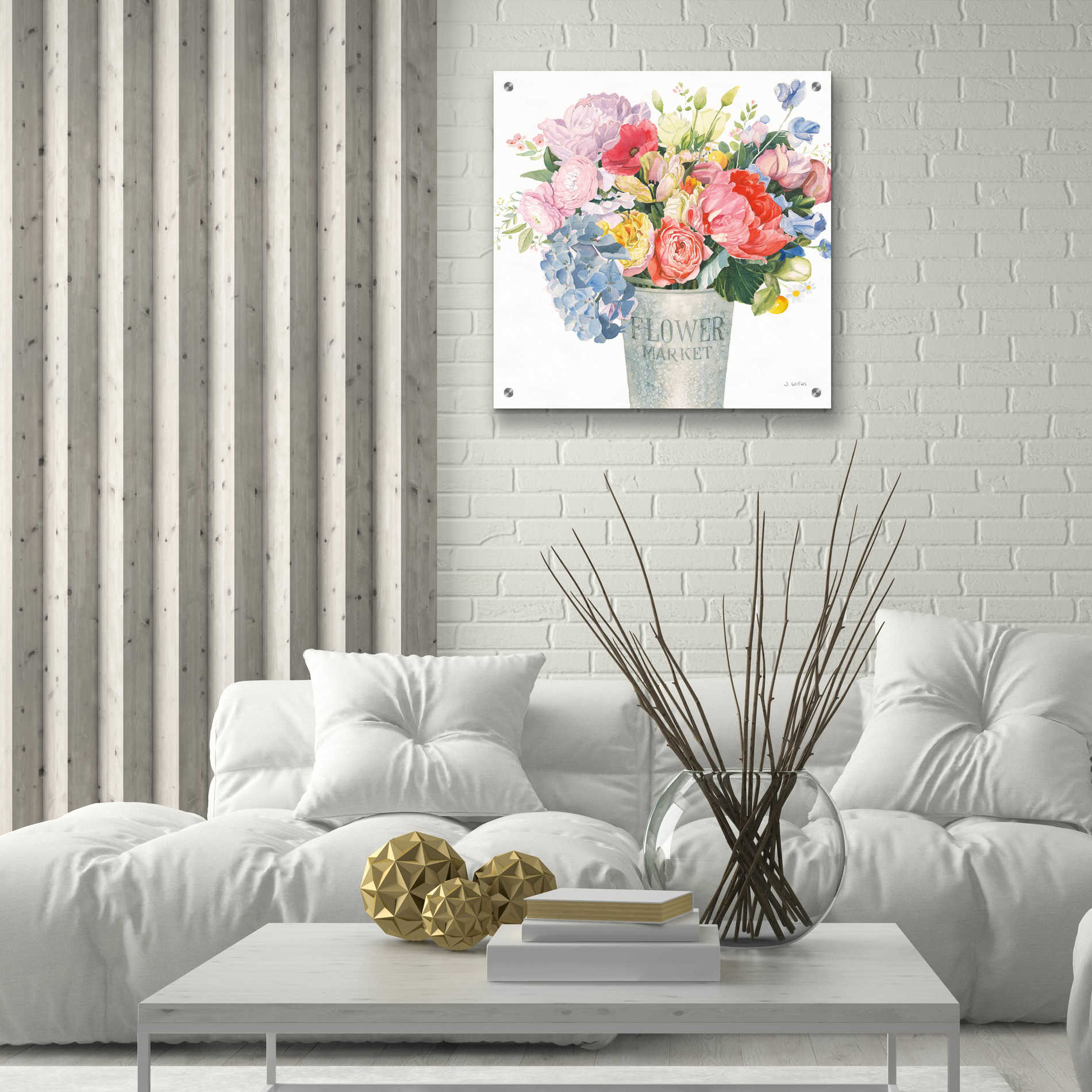 Epic Art 'Boho Bouquet XVII' by James Wiens, Acrylic Glass Wall Art,24x24