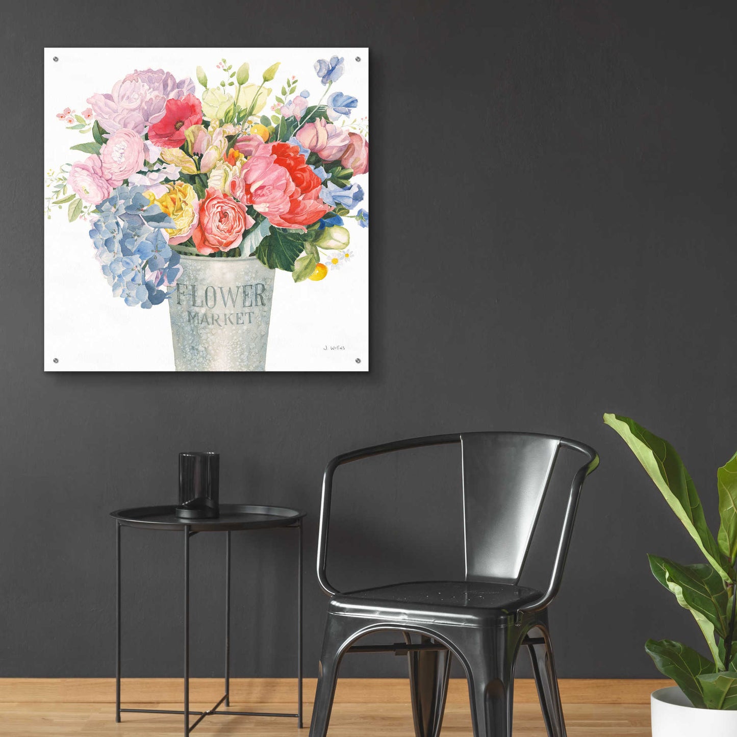 Epic Art 'Boho Bouquet XVII' by James Wiens, Acrylic Glass Wall Art,36x36