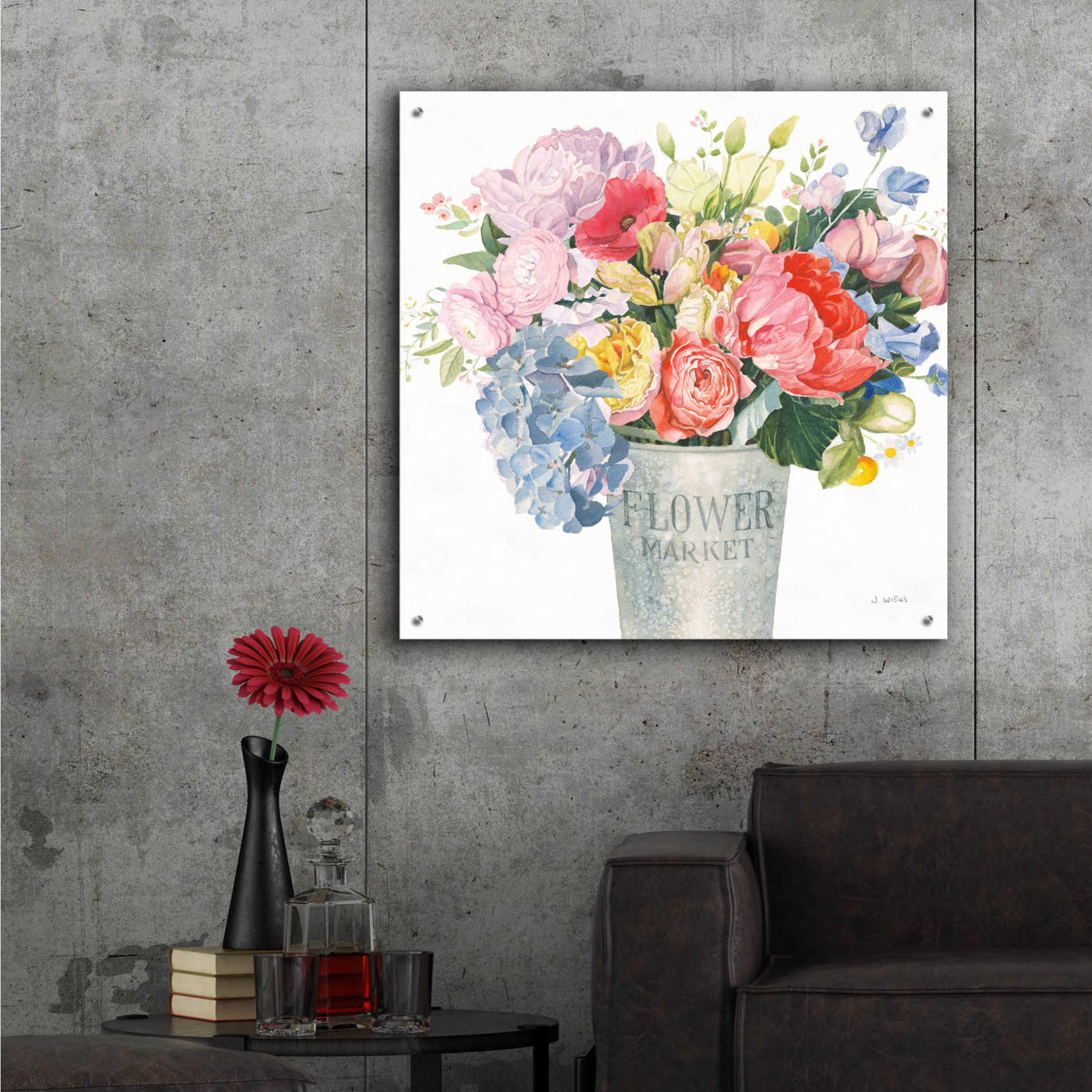 Epic Art 'Boho Bouquet XVII' by James Wiens, Acrylic Glass Wall Art,36x36