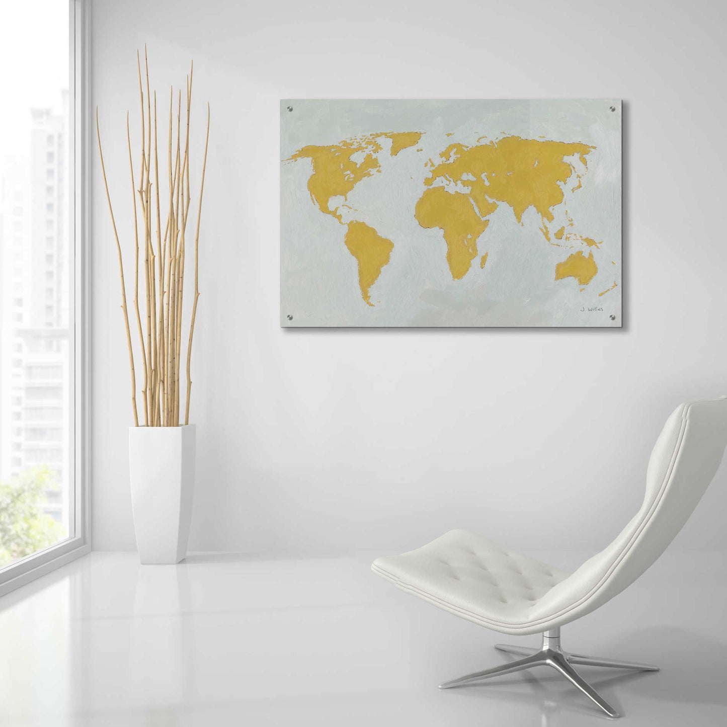 Epic Art 'Golden World' by James Wiens, Acrylic Glass Wall Art,36x24