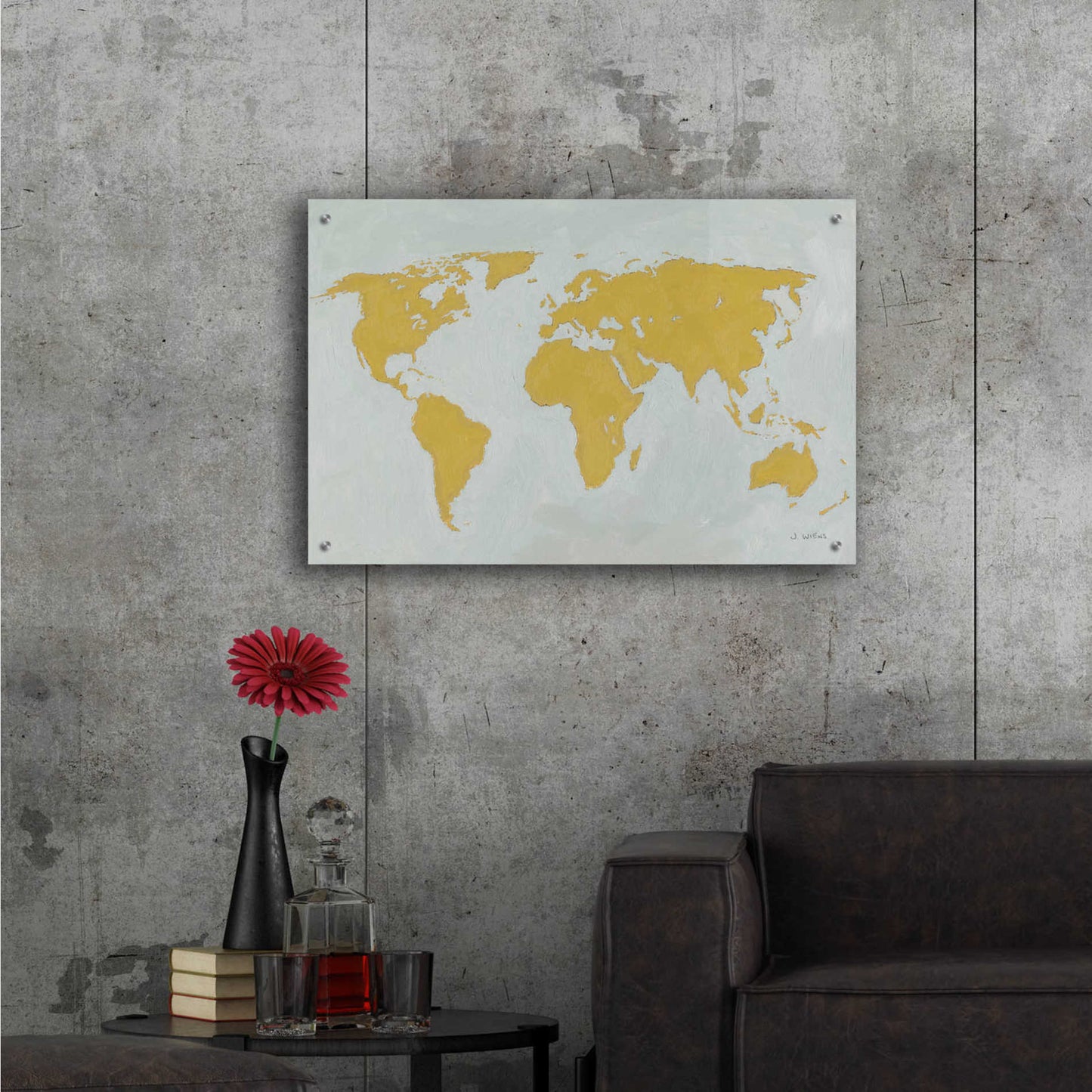 Epic Art 'Golden World' by James Wiens, Acrylic Glass Wall Art,36x24