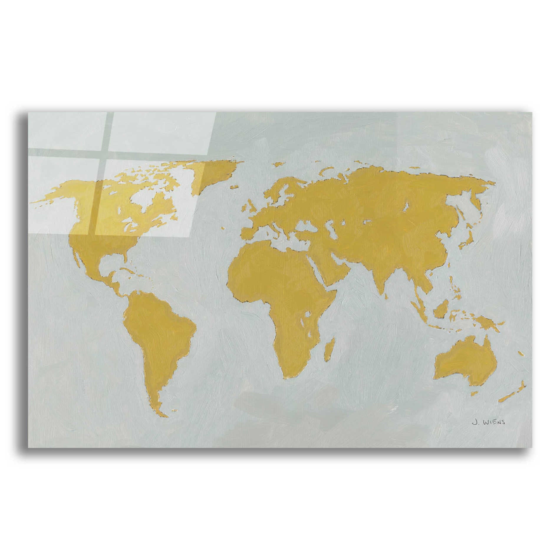 Epic Art 'Golden World' by James Wiens, Acrylic Glass Wall Art,18x12x1.1x0,26x18x1.1x0,40x26x1.74x0,60x40x1.74x0