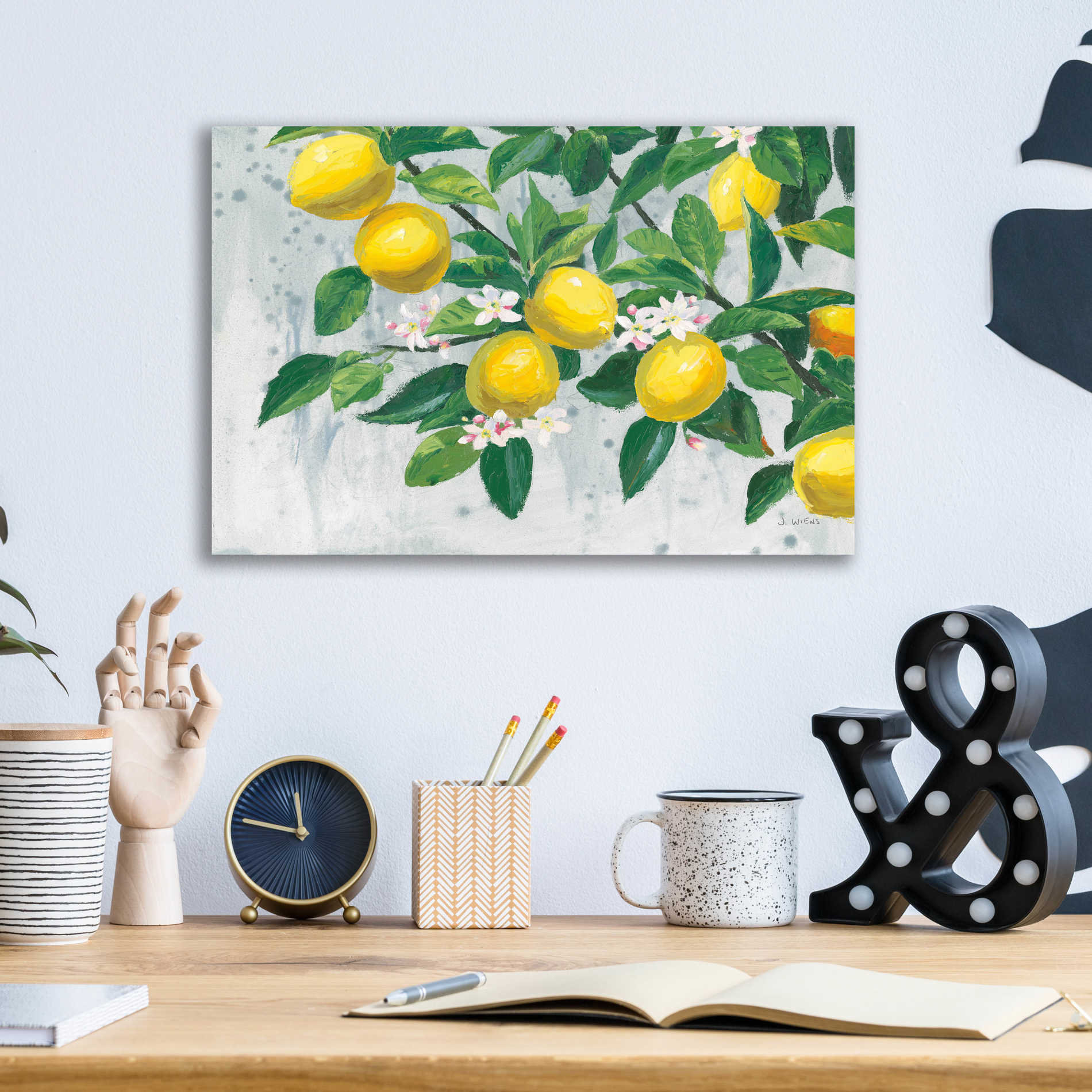 Epic Art 'Zesty Lemons' by James Wiens, Acrylic Glass Wall Art,16x12