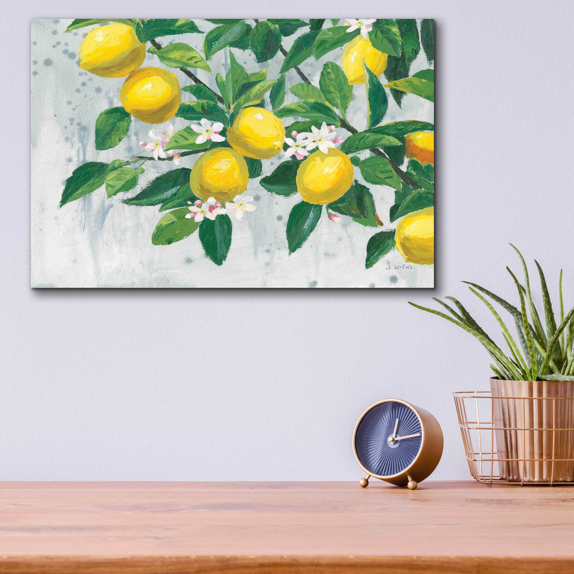 Epic Art 'Zesty Lemons' by James Wiens, Acrylic Glass Wall Art,16x12