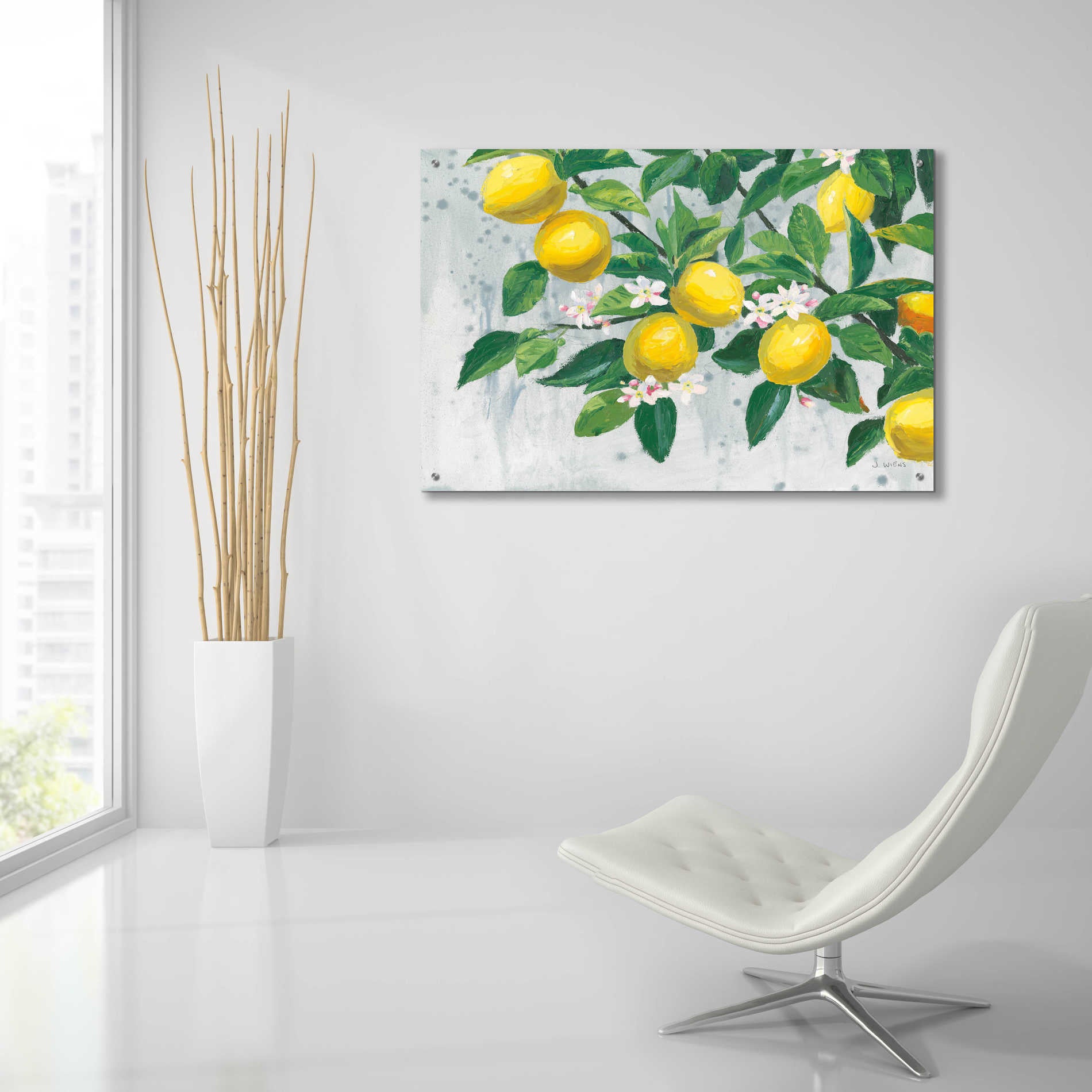 Epic Art 'Zesty Lemons' by James Wiens, Acrylic Glass Wall Art,36x24