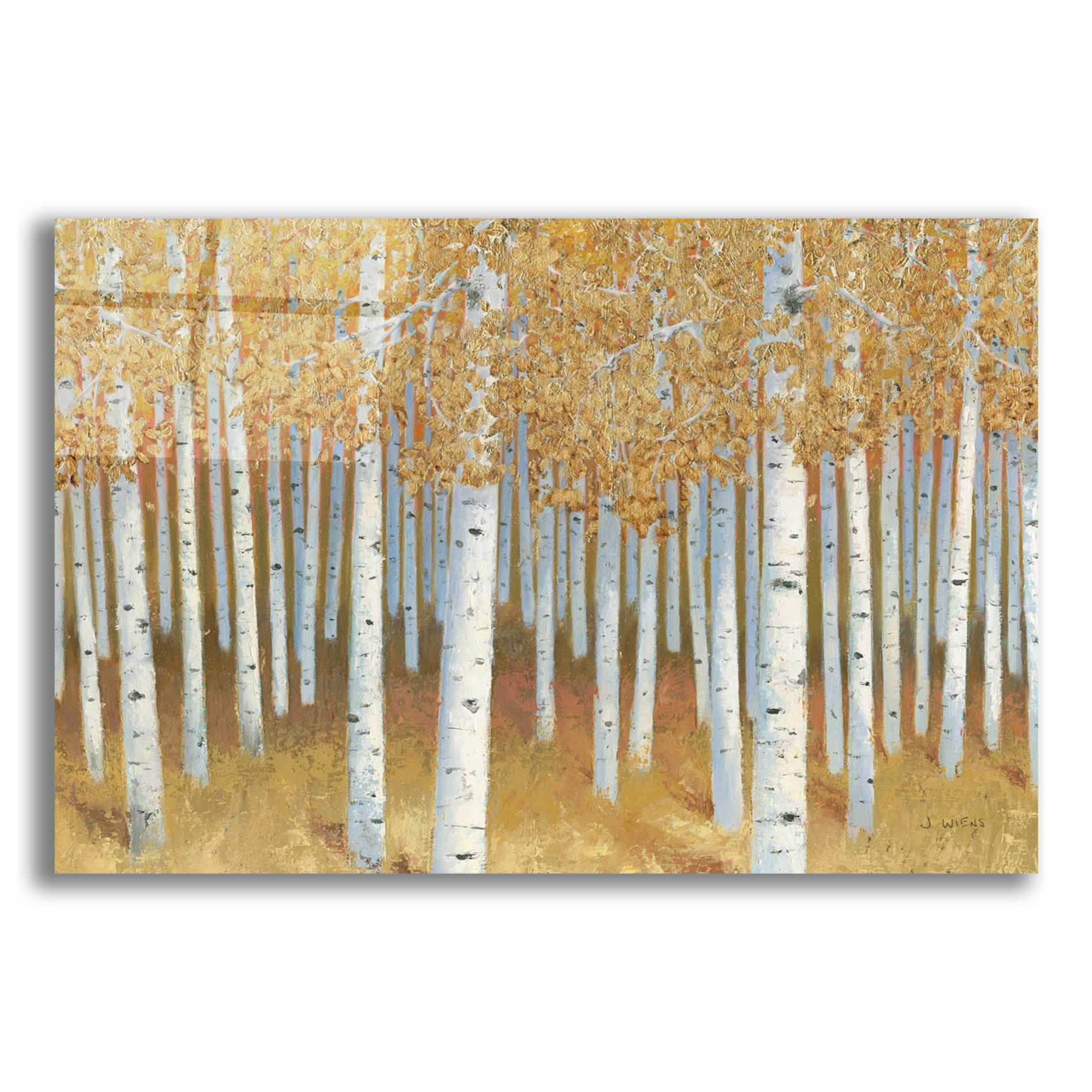 Epic Art 'Forest of Gold' by James Wiens, Acrylic Glass Wall Art,18x12x1.1x0,26x18x1.1x0,40x26x1.74x0,60x40x1.74x0
