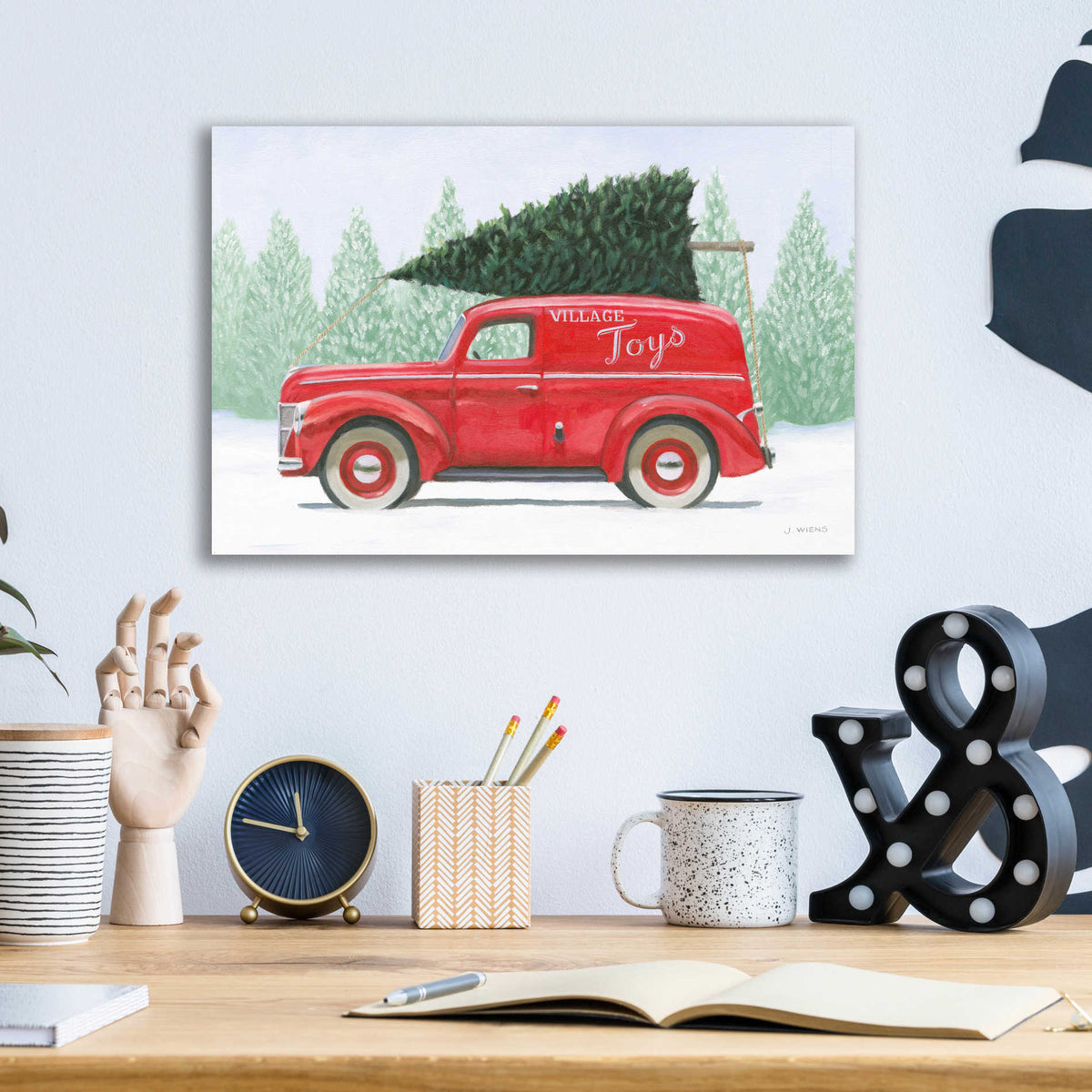 Epic Art 'Christmas Farm II' by James Wiens, Acrylic Glass Wall Art,16x12