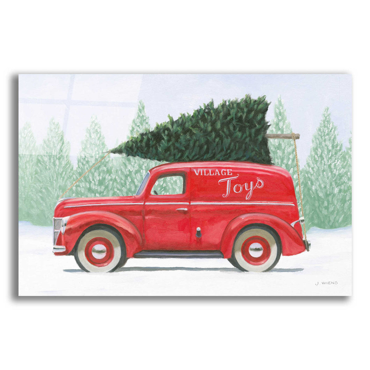 Epic Art 'Christmas Farm II' by James Wiens, Acrylic Glass Wall Art,18x12x1.1x0,26x18x1.1x0,40x26x1.74x0,60x40x1.74x0