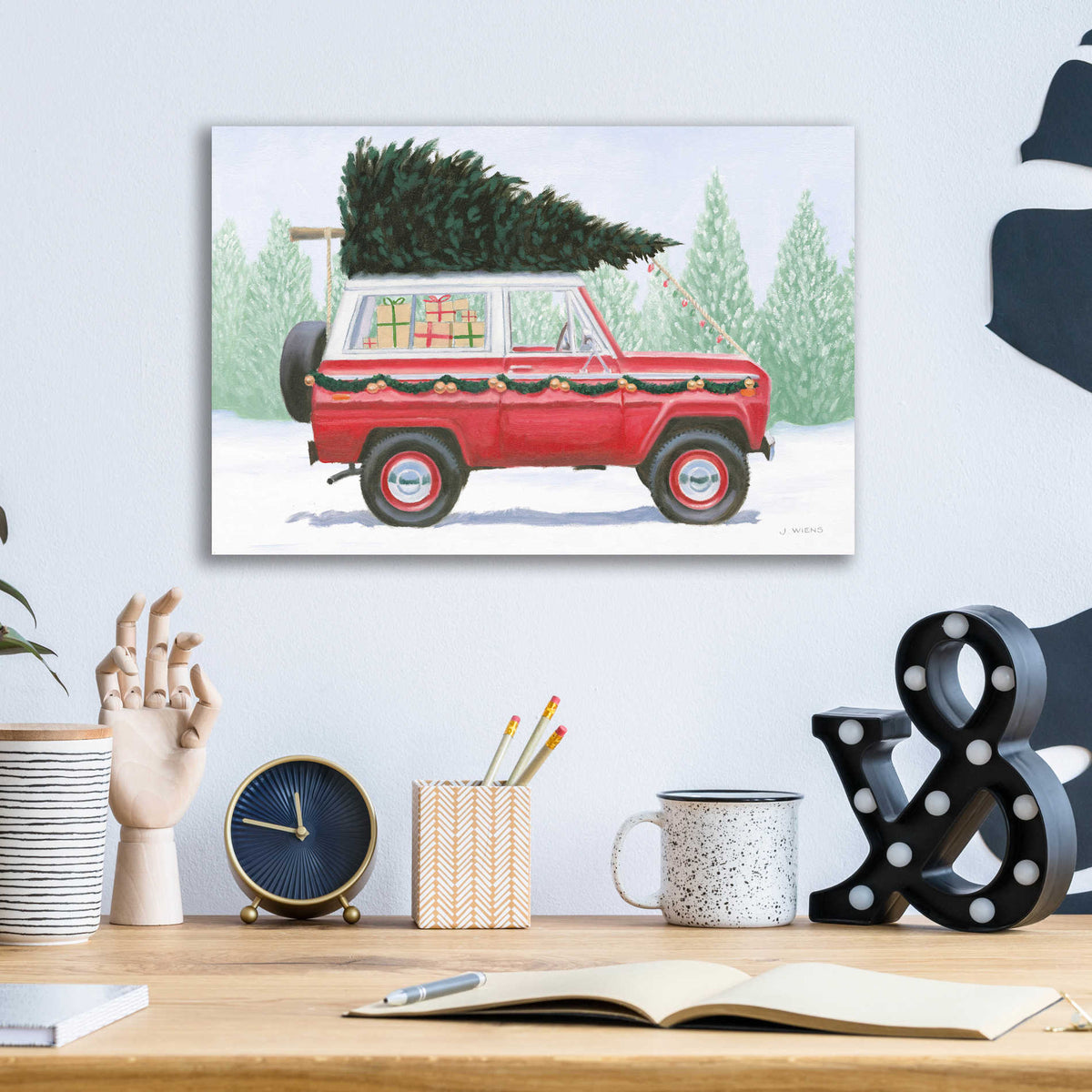 Epic Art 'Christmas Farm III' by James Wiens, Acrylic Glass Wall Art,16x12