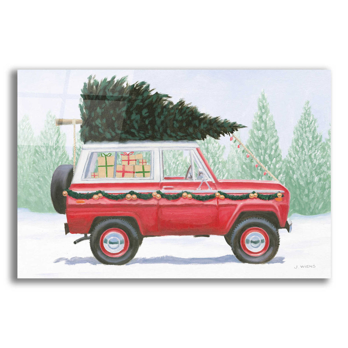 Epic Art 'Christmas Farm III' by James Wiens, Acrylic Glass Wall Art,18x12x1.1x0,26x18x1.1x0,40x26x1.74x0,60x40x1.74x0