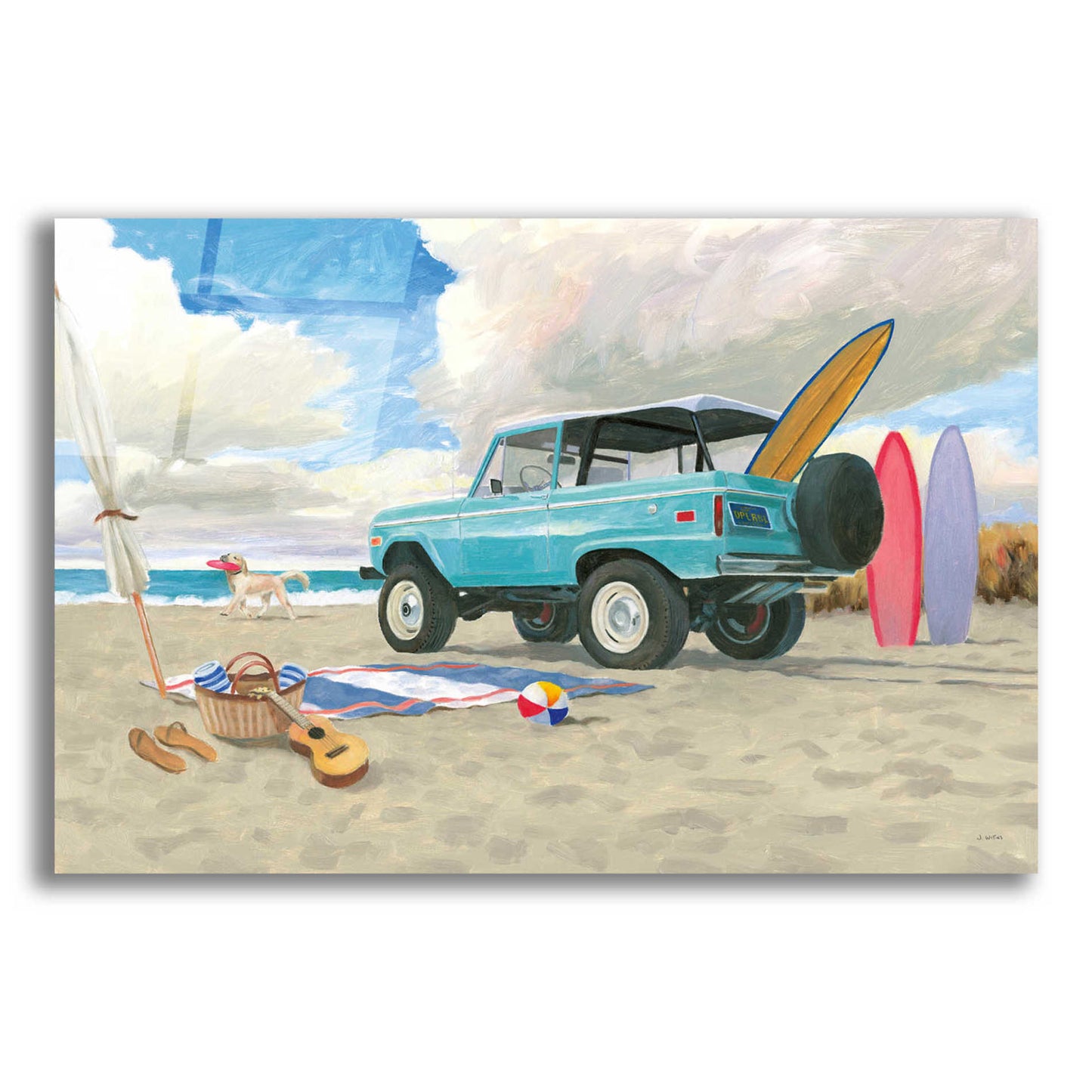 Epic Art 'Beach Ride I' by James Wiens, Acrylic Glass Wall Art,18x12x1.1x0,26x18x1.1x0,40x26x1.74x0,60x40x1.74x0