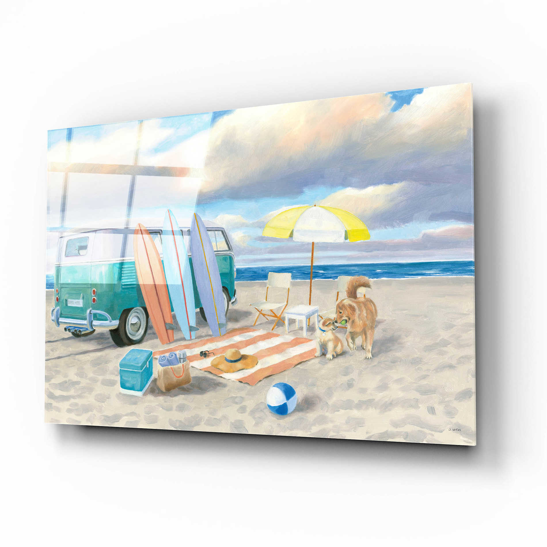 Epic Art 'Beach Ride II' by James Wiens, Acrylic Glass Wall Art,16x12