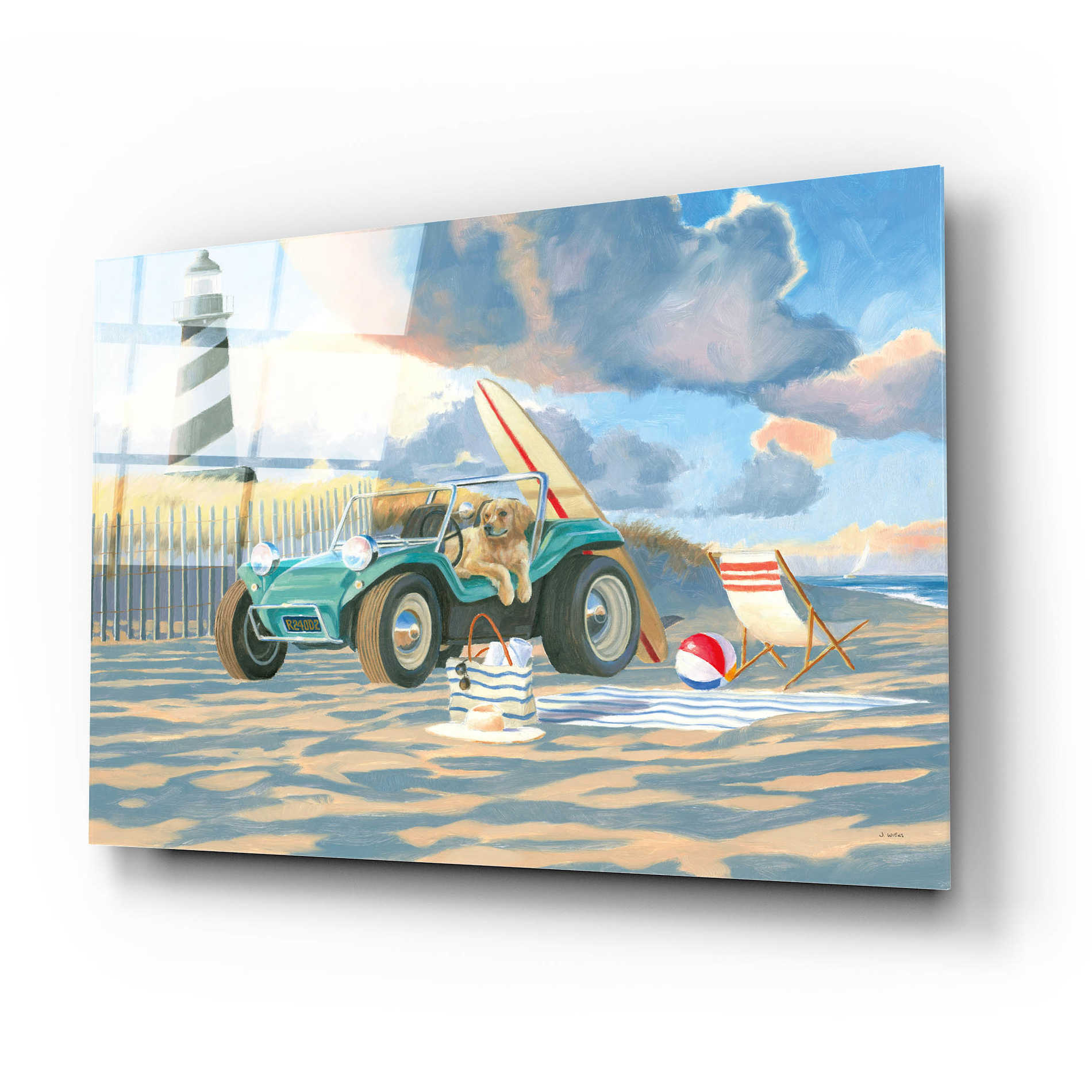 Epic Art 'Beach Ride IV' by James Wiens, Acrylic Glass Wall Art,24x16