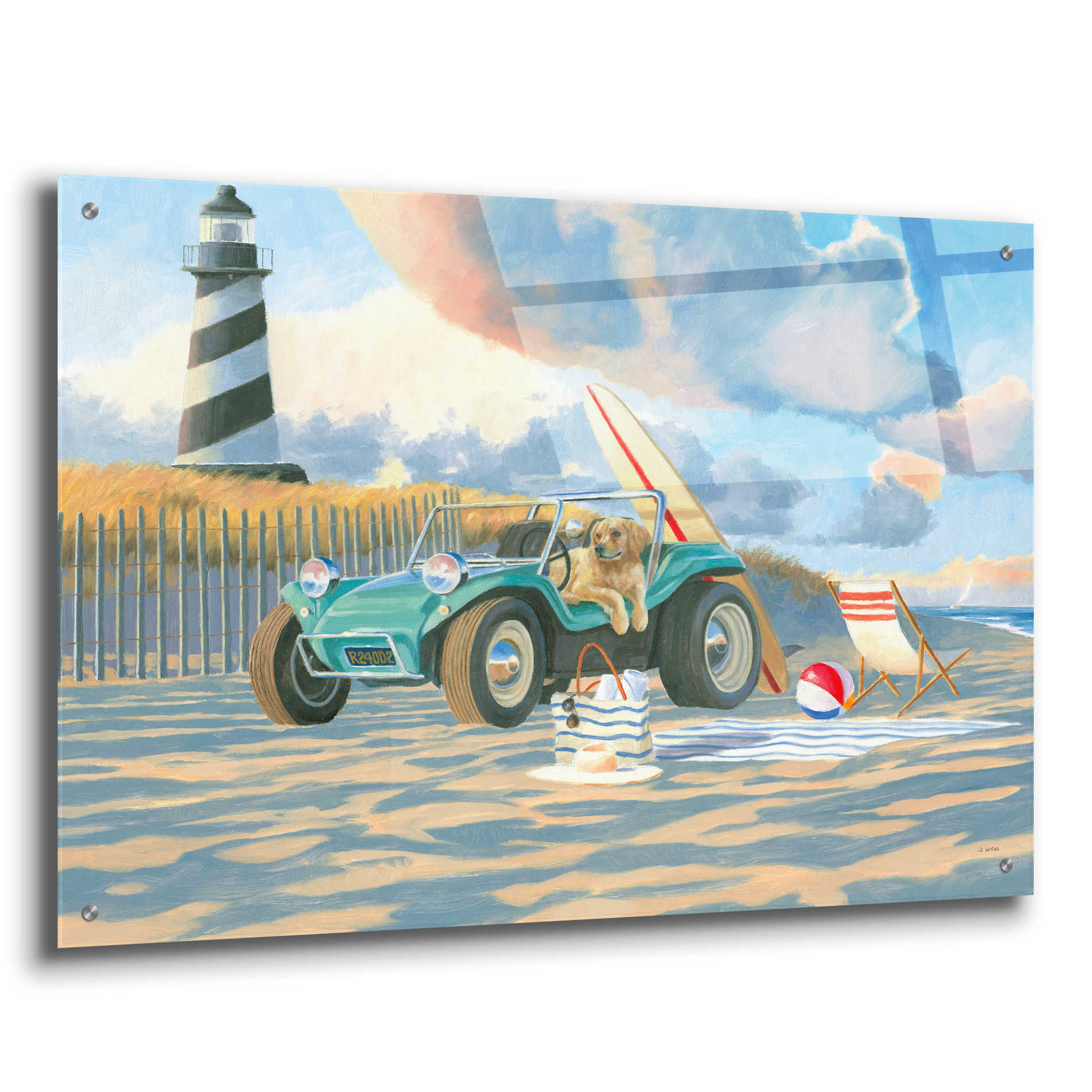 Epic Art 'Beach Ride IV' by James Wiens, Acrylic Glass Wall Art,36x24