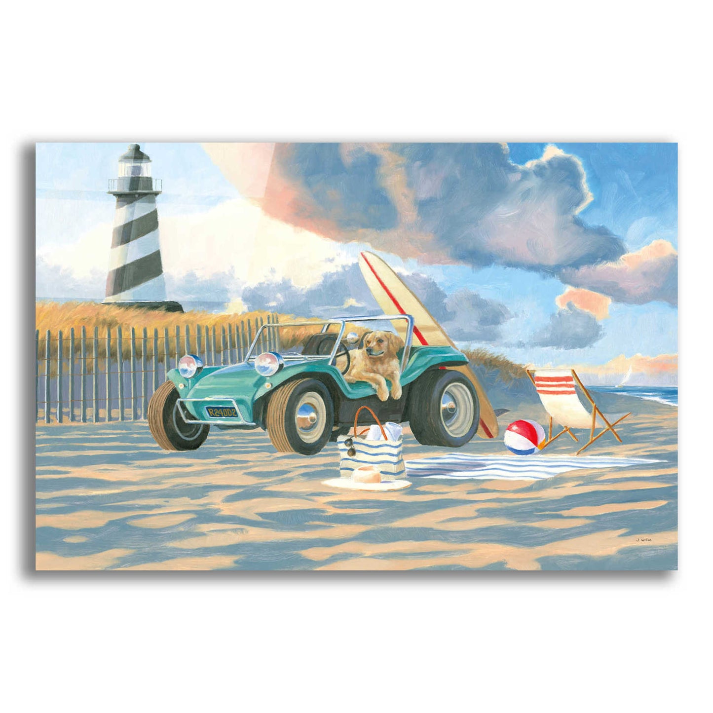 Epic Art 'Beach Ride IV' by James Wiens, Acrylic Glass Wall Art,18x12x1.1x0,26x18x1.1x0,40x26x1.74x0,60x40x1.74x0